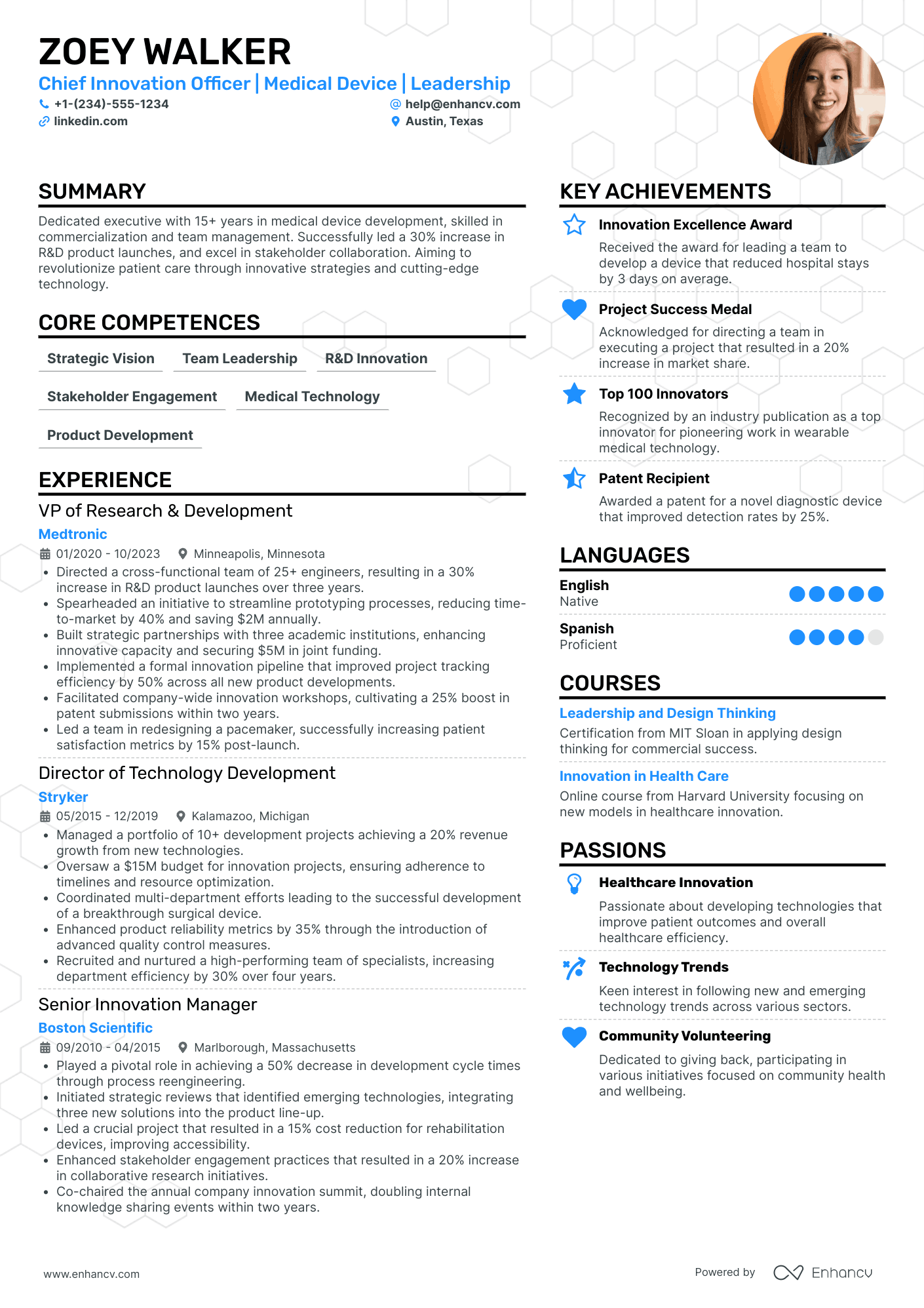 Chief Innovation Officer Resume Example