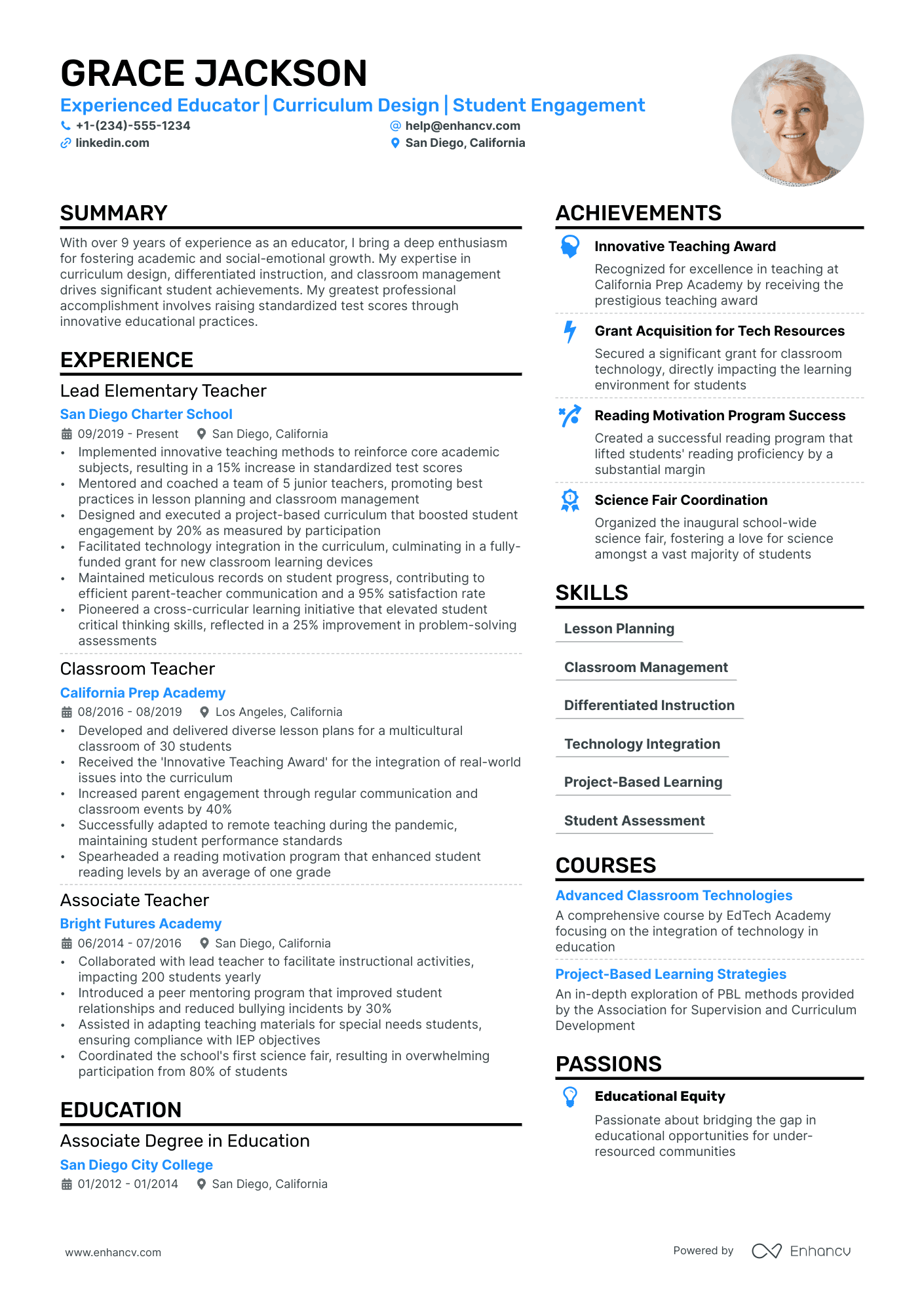Kindergarten Teacher Resume Example