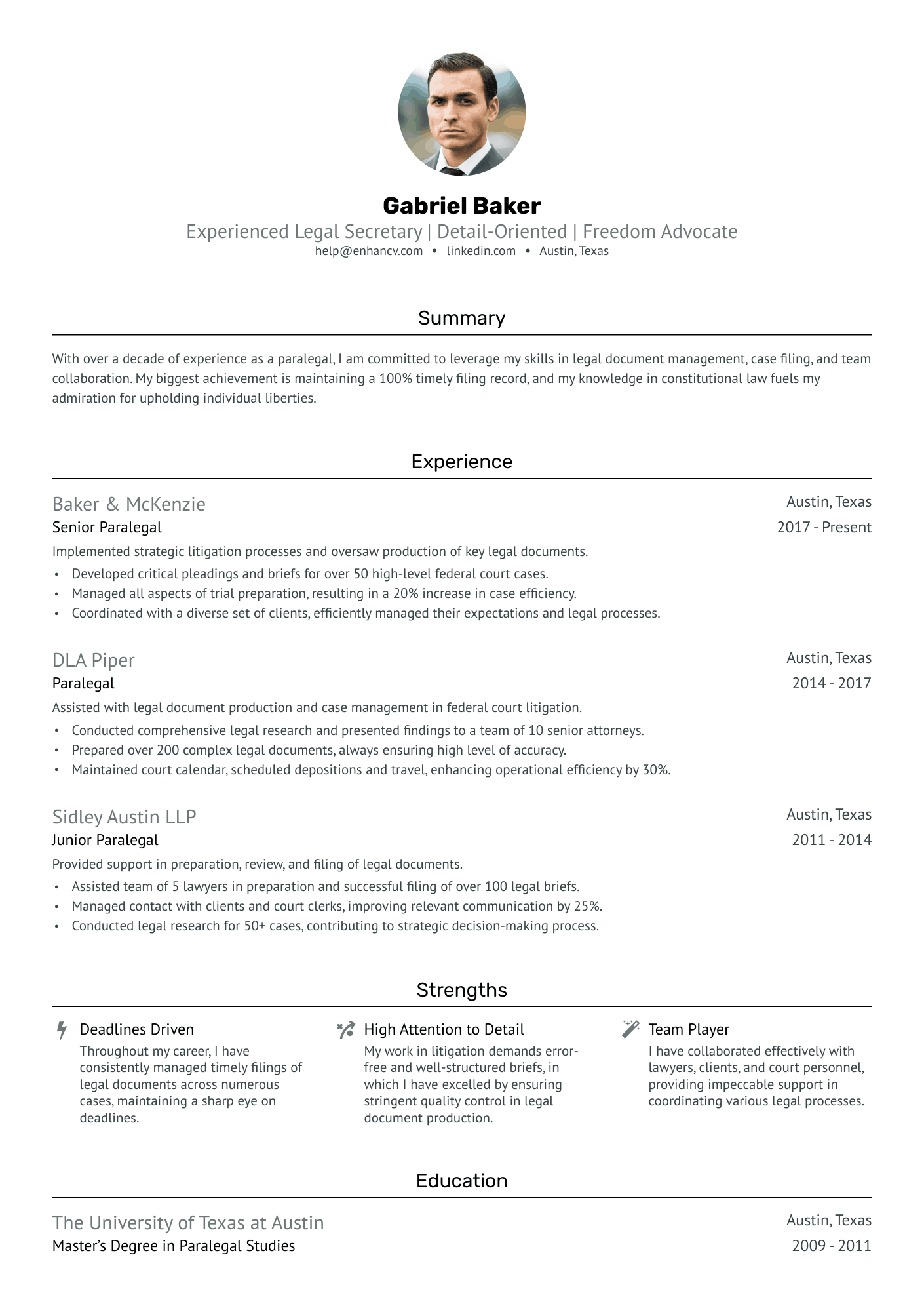Legal Secretary Resume Example