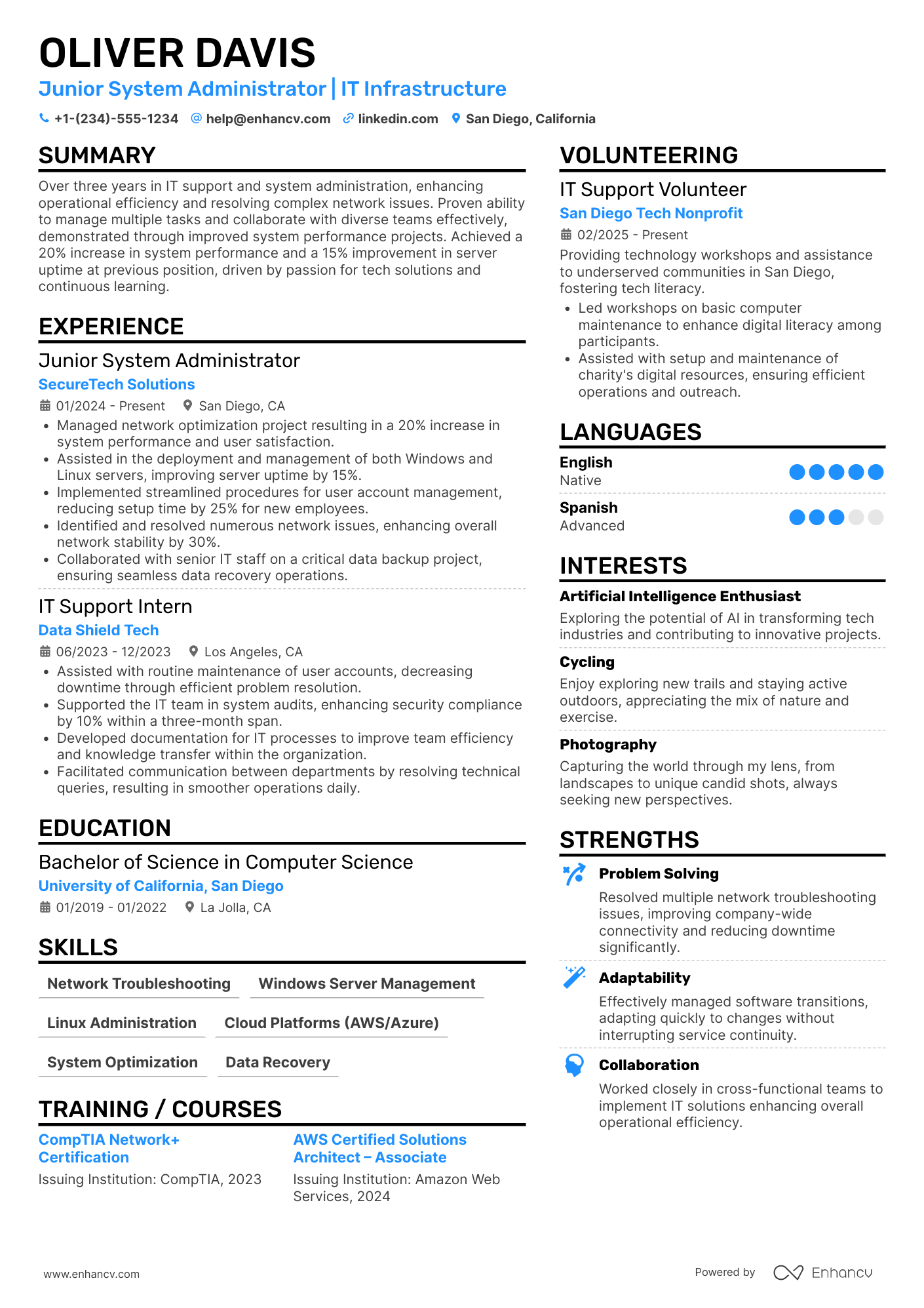Associate System Administrator Resume Example