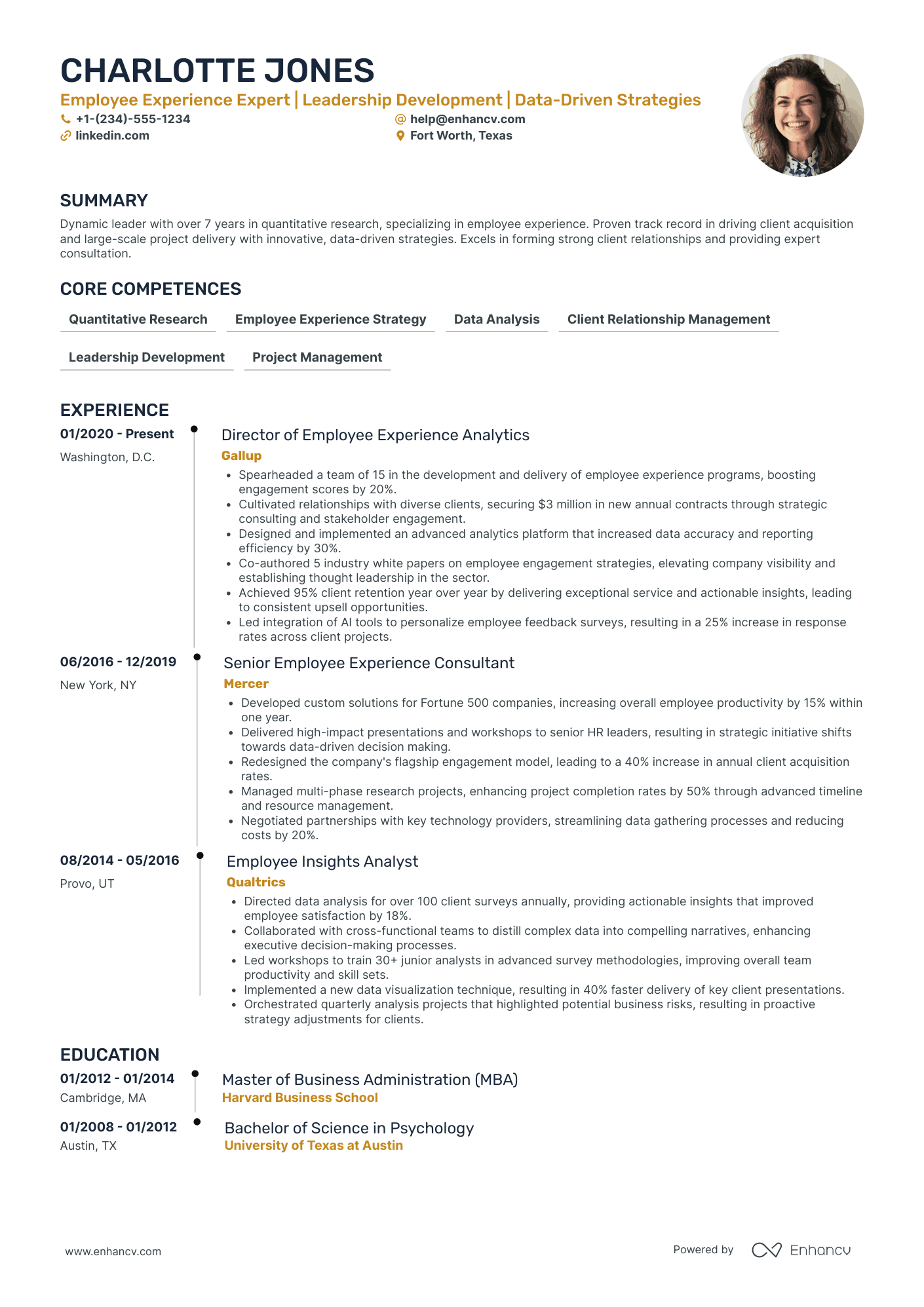 Chief Employee Experience Officer Resume Example