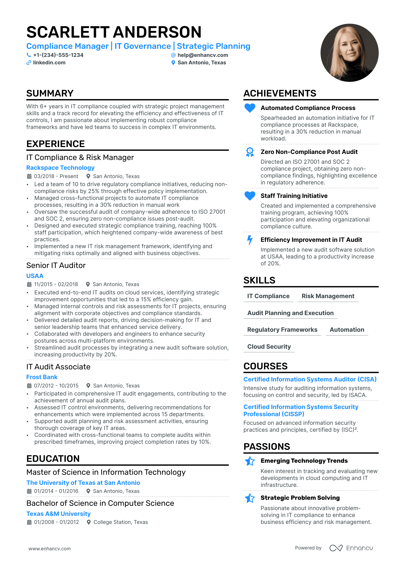 Big 4 Auditor Resume Example