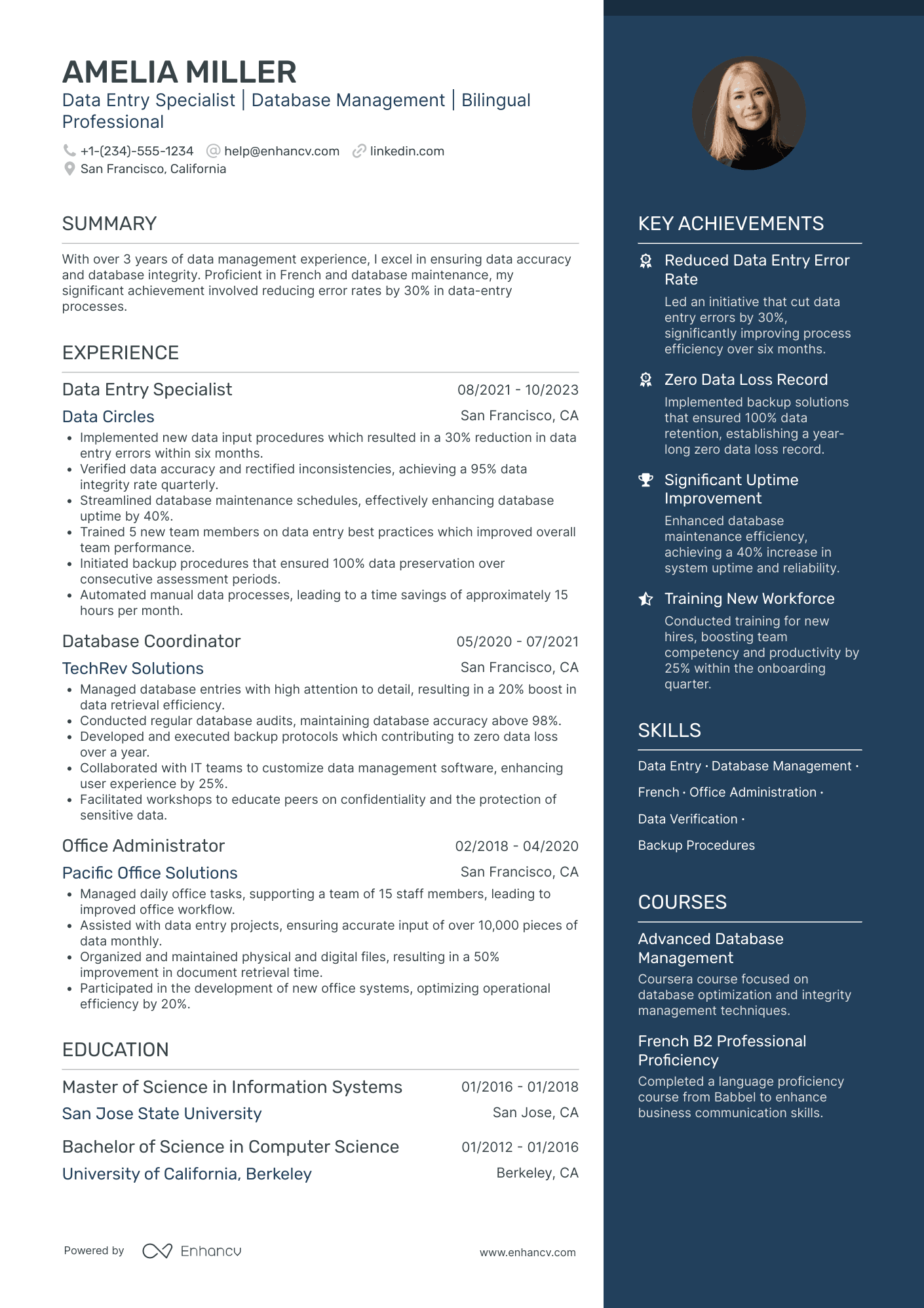 Data Entry Executive Resume Example
