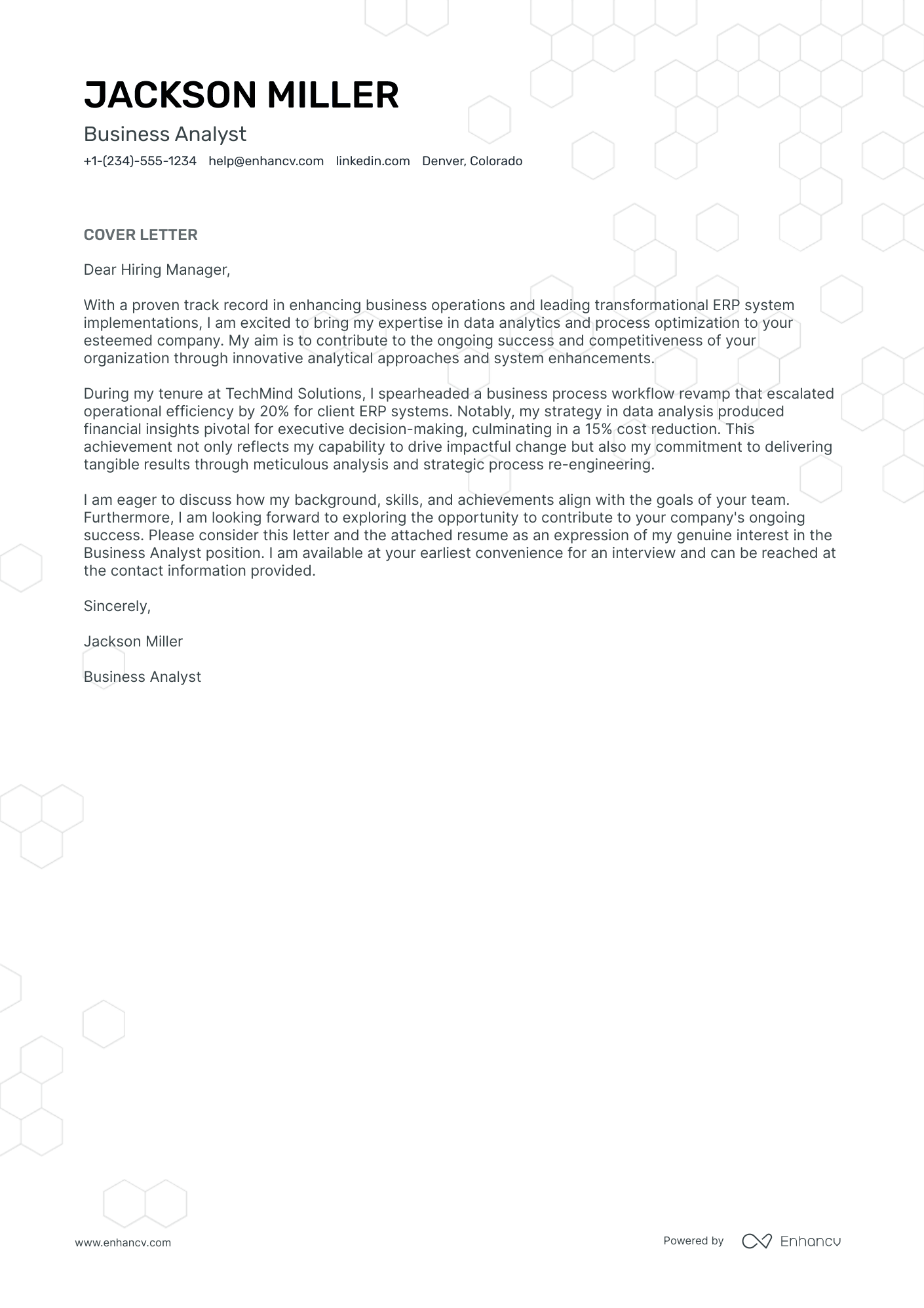 Business Analyst Accounting Resume Example