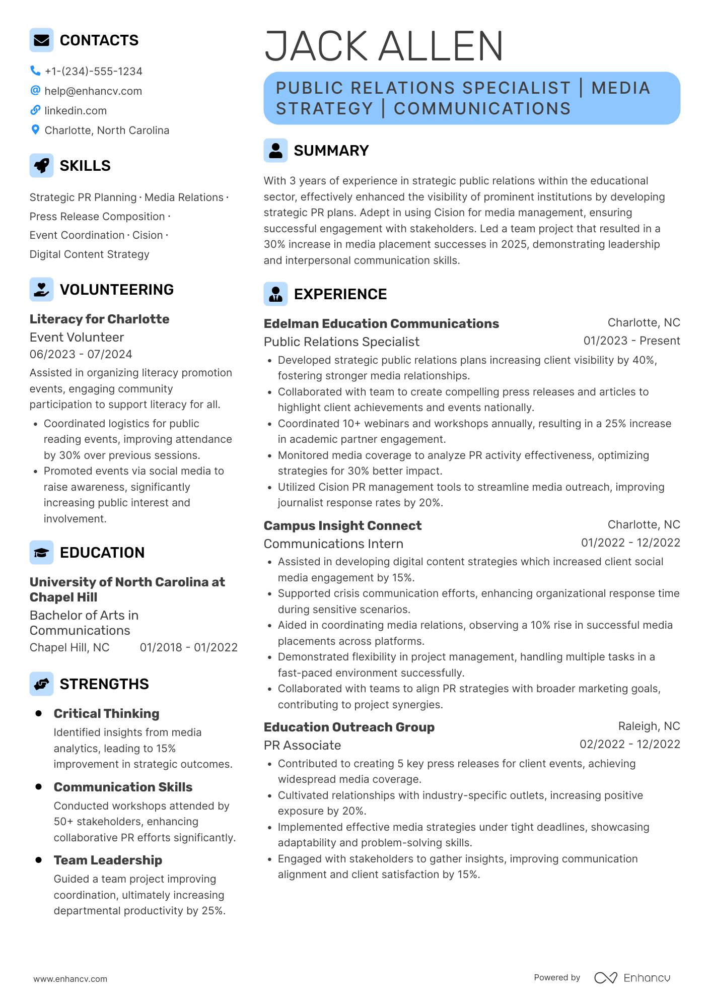 Grad School Public Relations Officer Resume Example