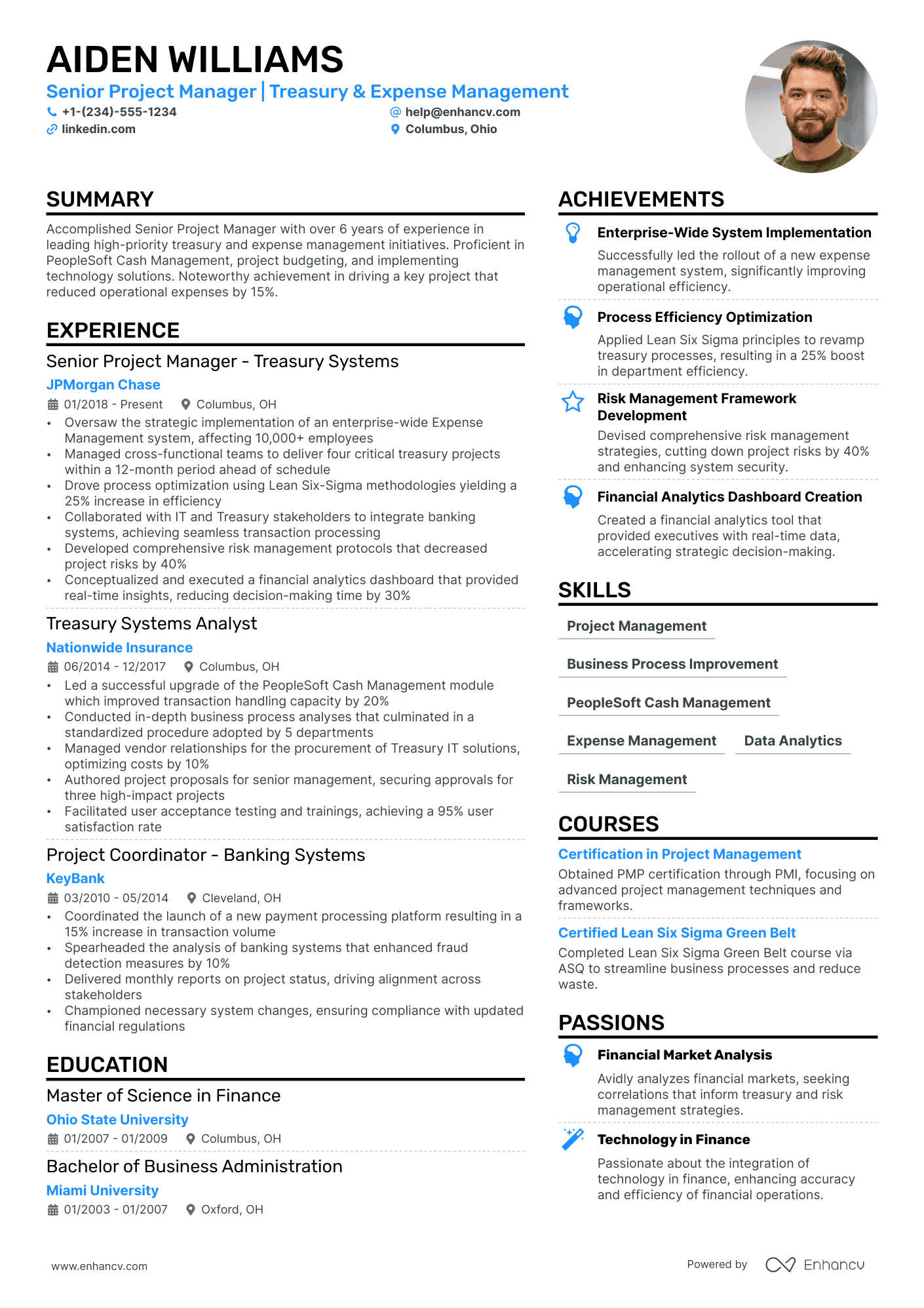 Business Project Manager Resume Example