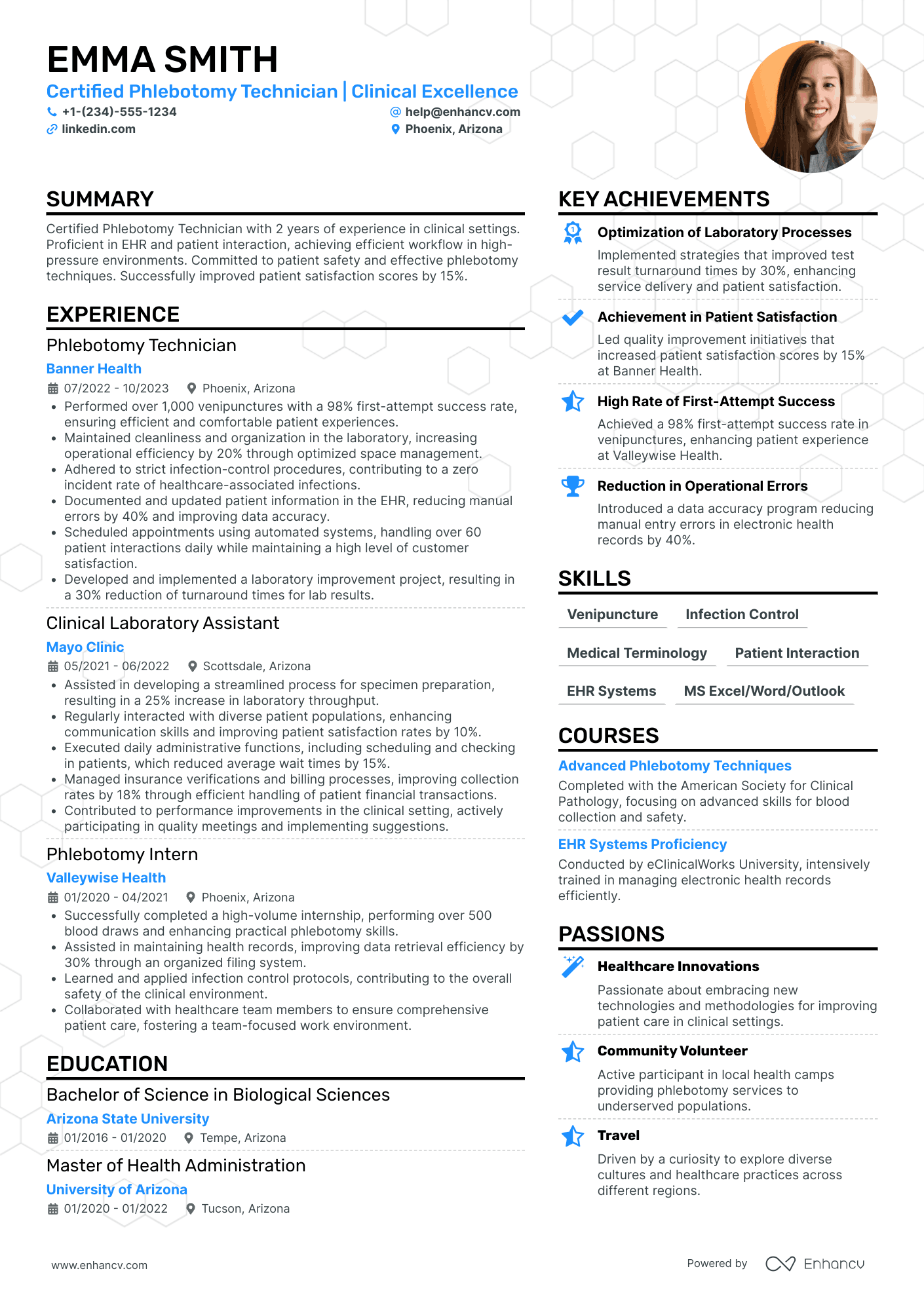 Float Phlebotomist Resume Example