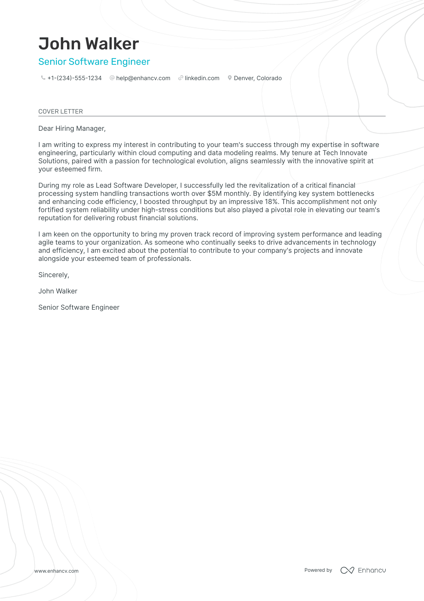 Freelance Software Developer Resume Example