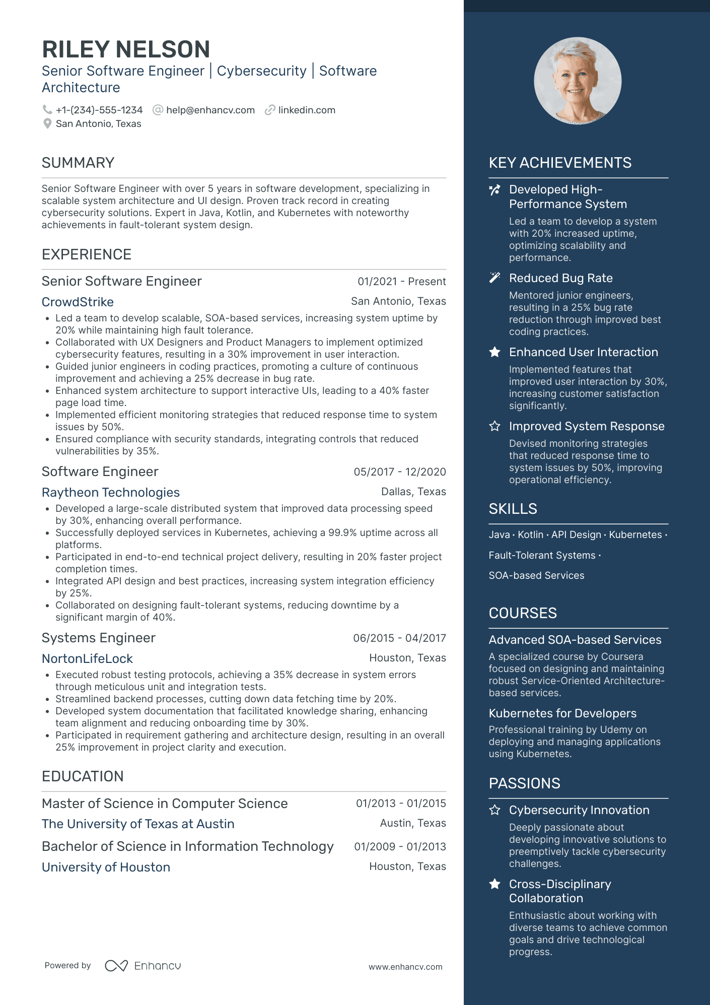 Front End Software Engineer Resume Example