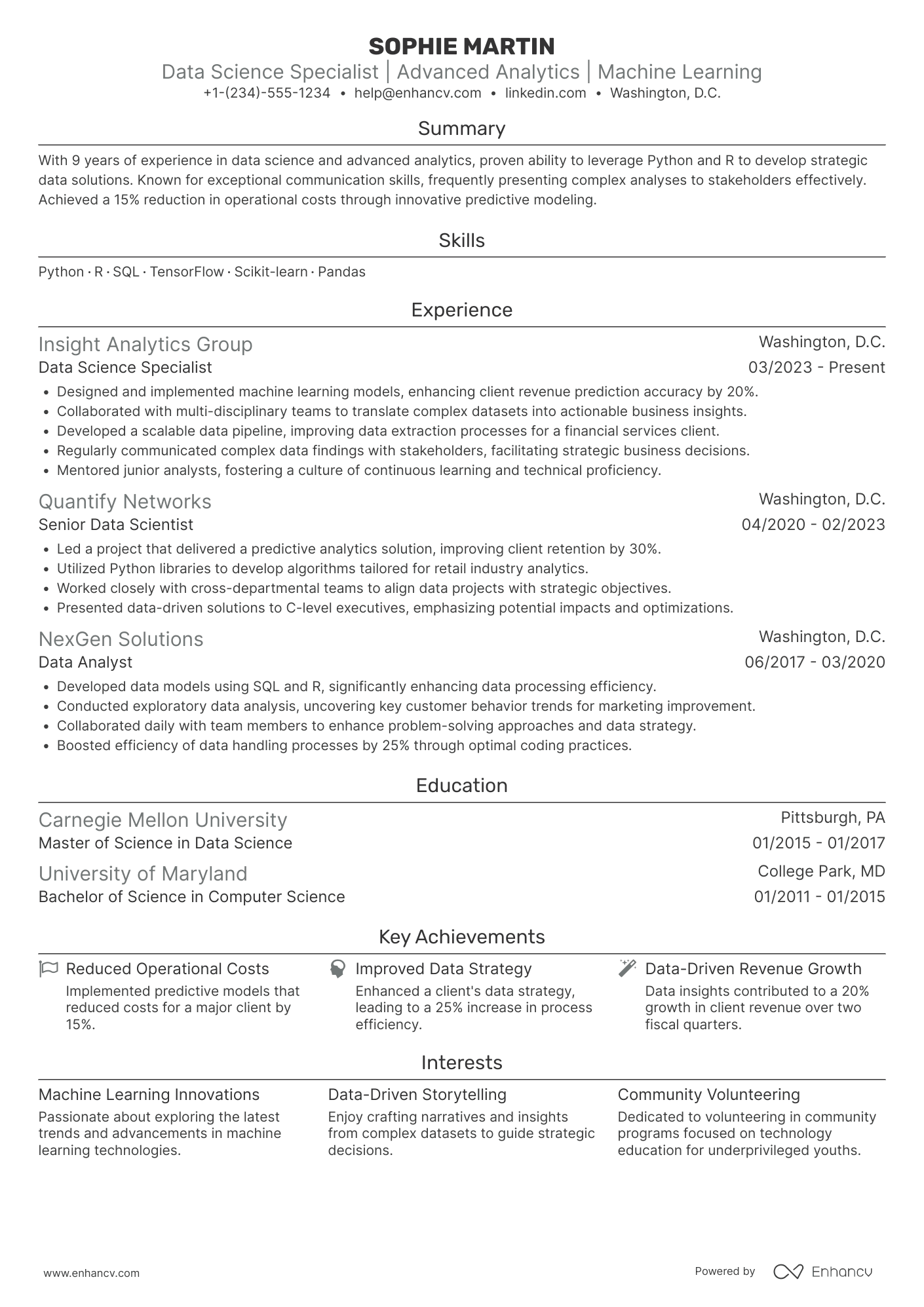 Accenture Data Science Specialist Resume Example