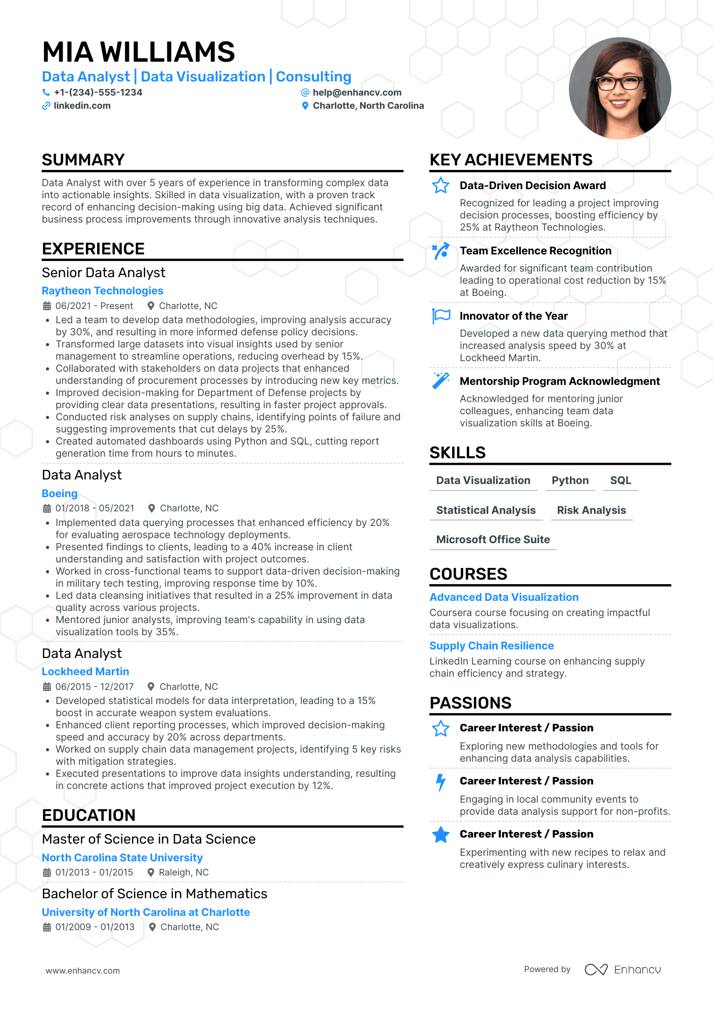 Big Data Analyst Resume Example