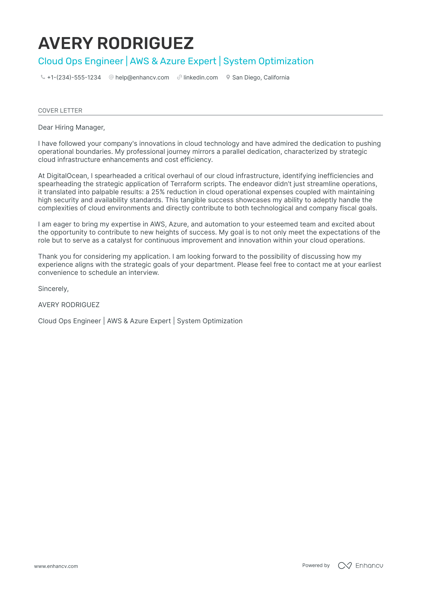 AWS Network Engineer Resume Example