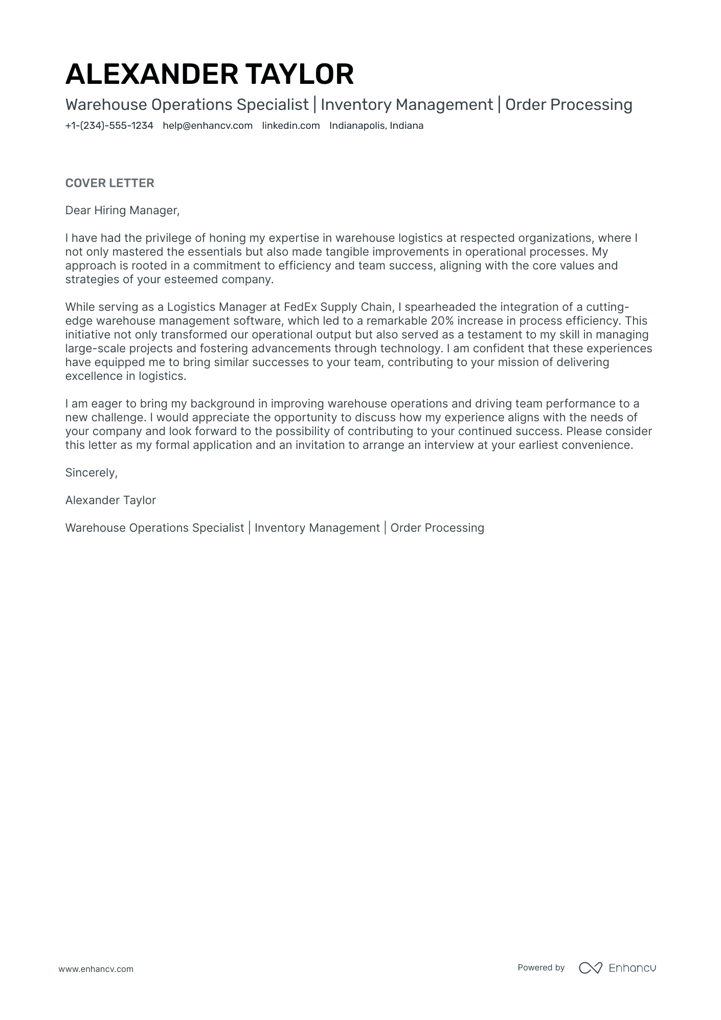 Warehouse Associate Resume Example