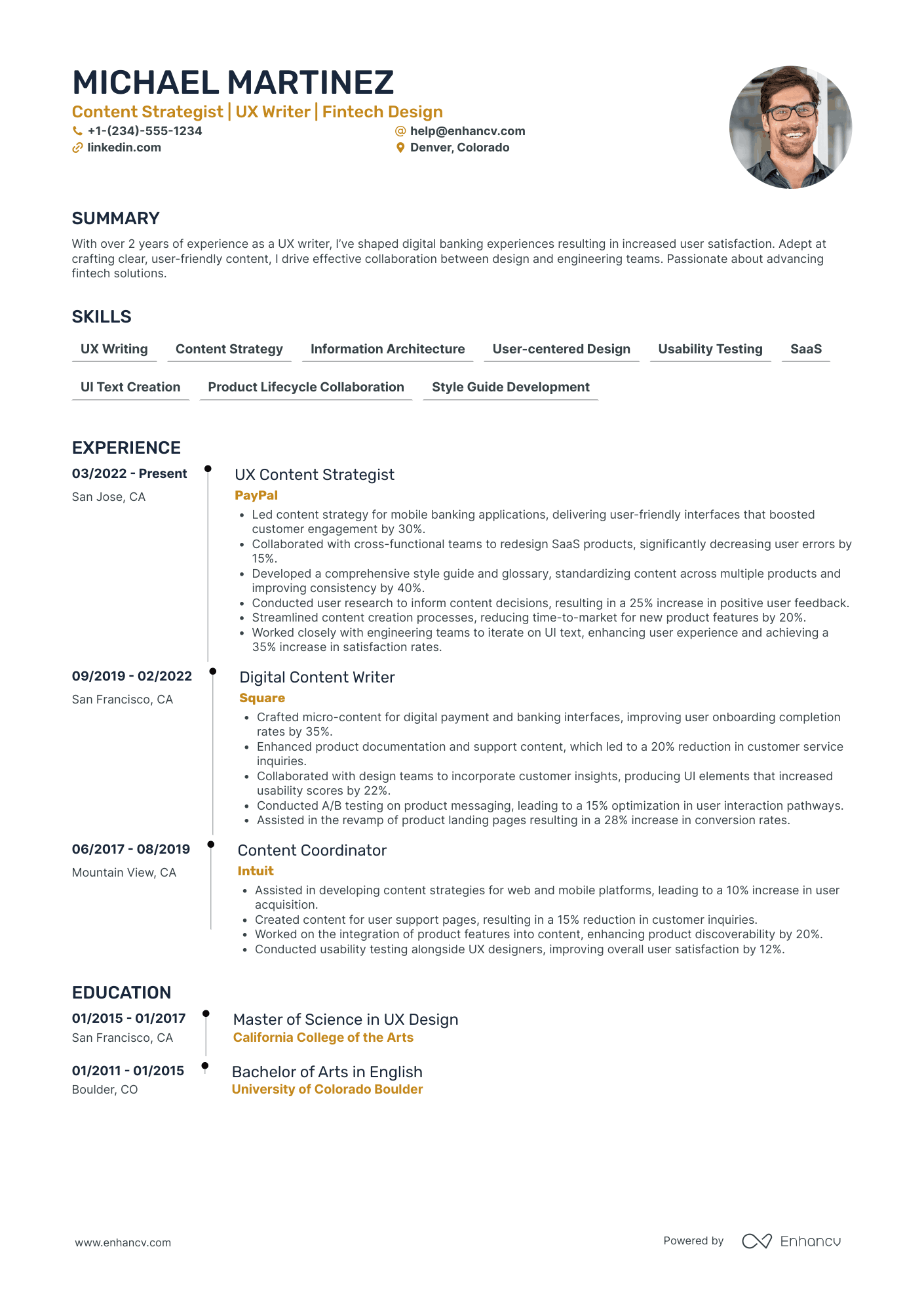 Stay at Home Mom Content Strategist Resume Example