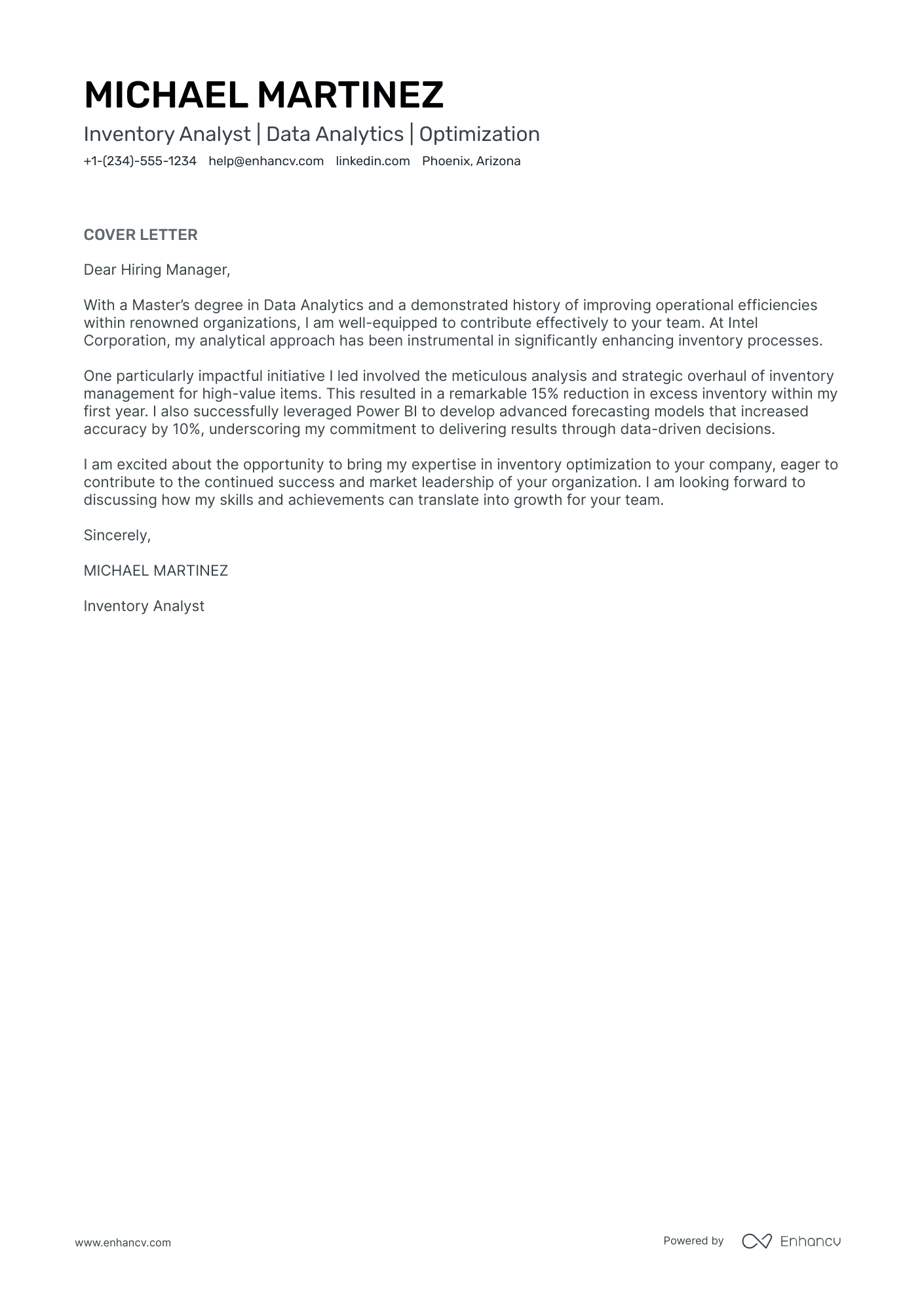 Demand Planning Manager Resume Example