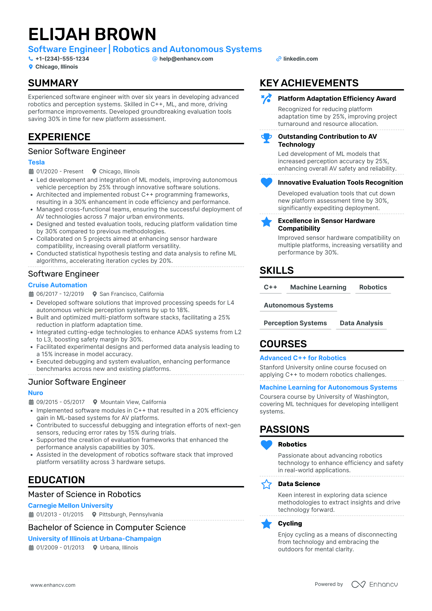 Platform Software Engineer Resume Example