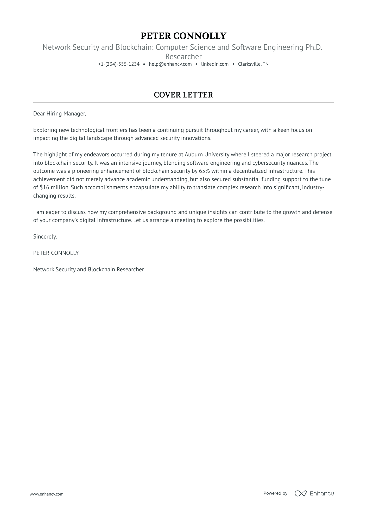 PhD Resume Example
