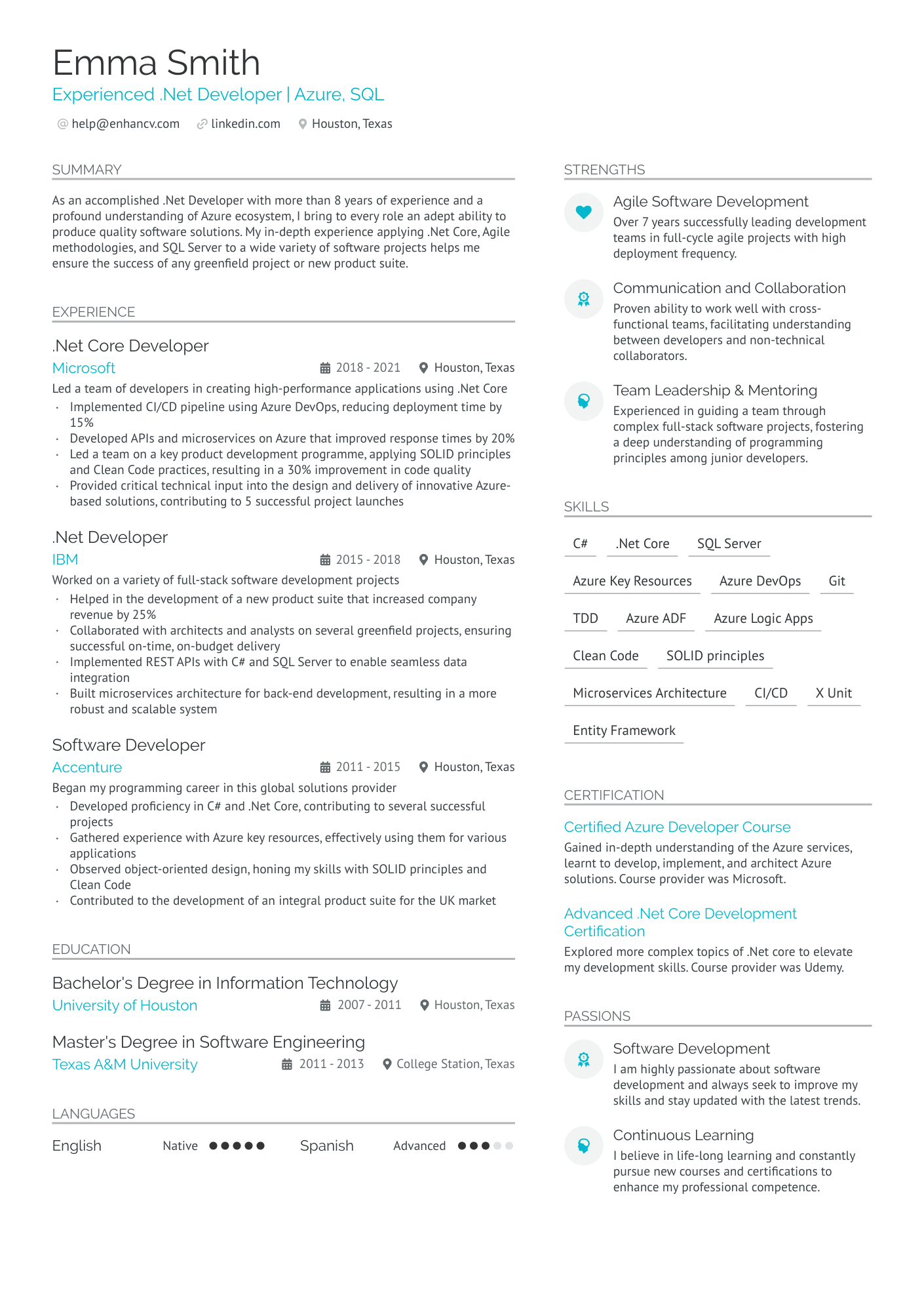 Azure SQL developer Resume Example