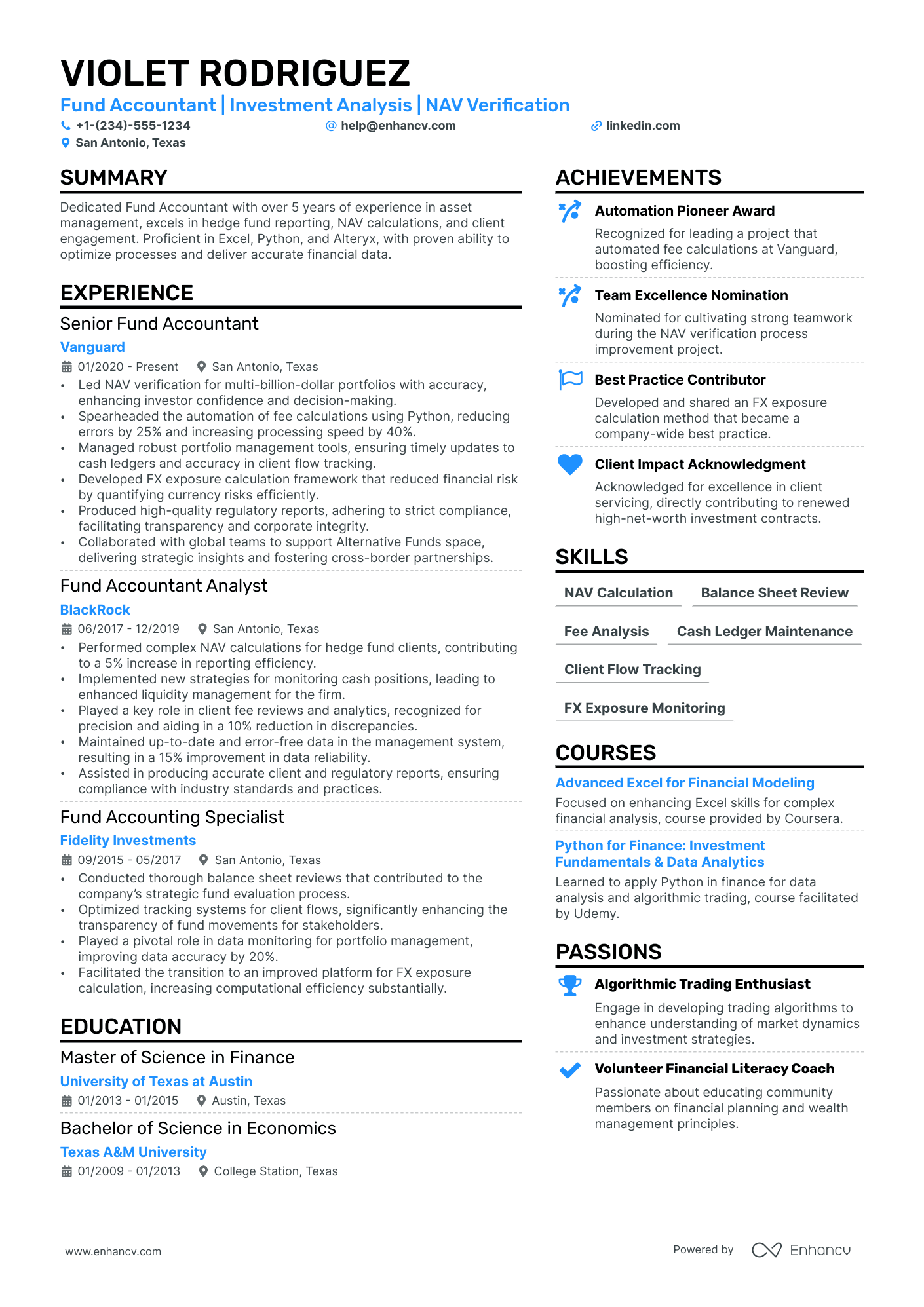 Fund Accountant Resume Example