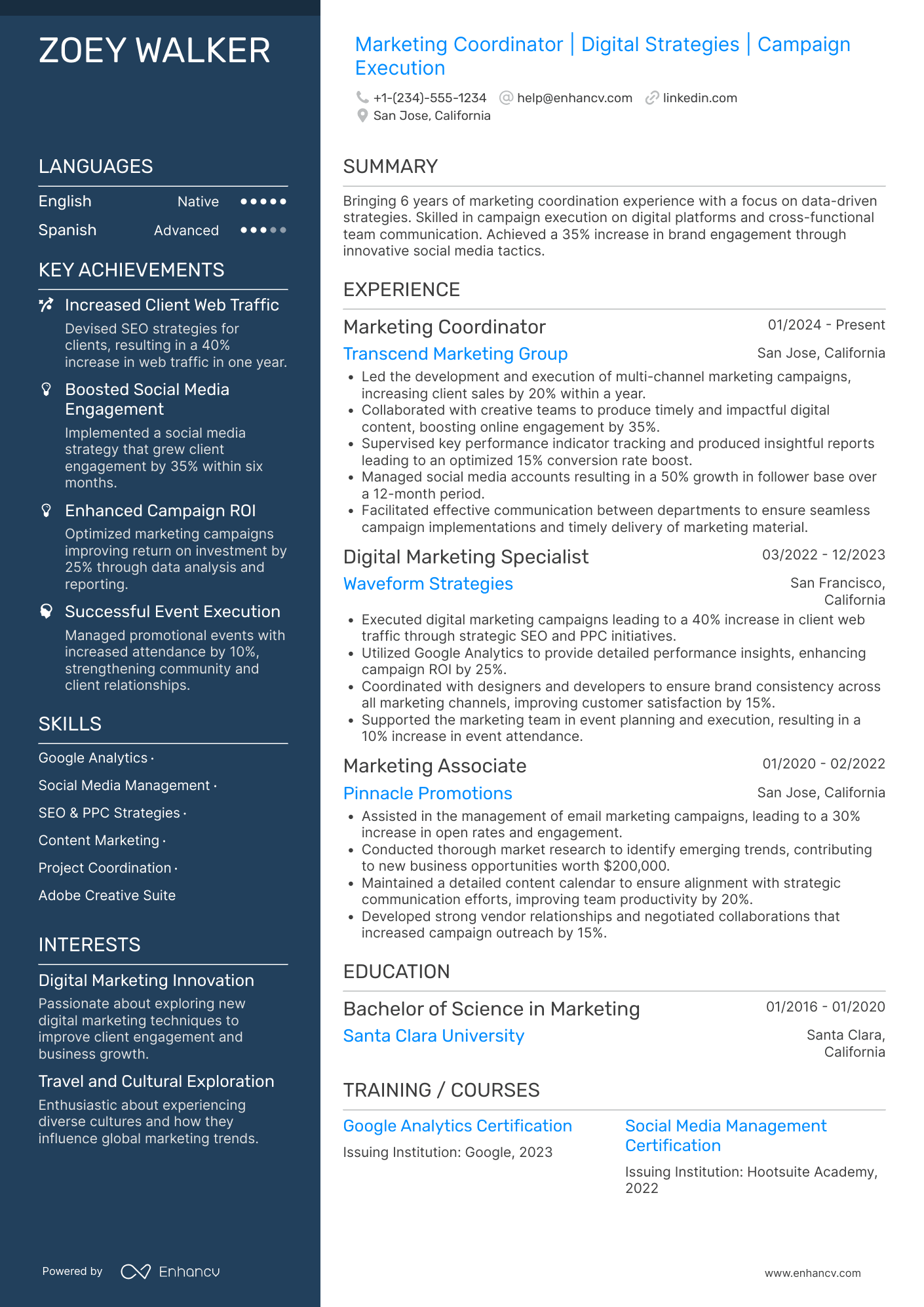Marketing Assistant Coordinator Resume Example