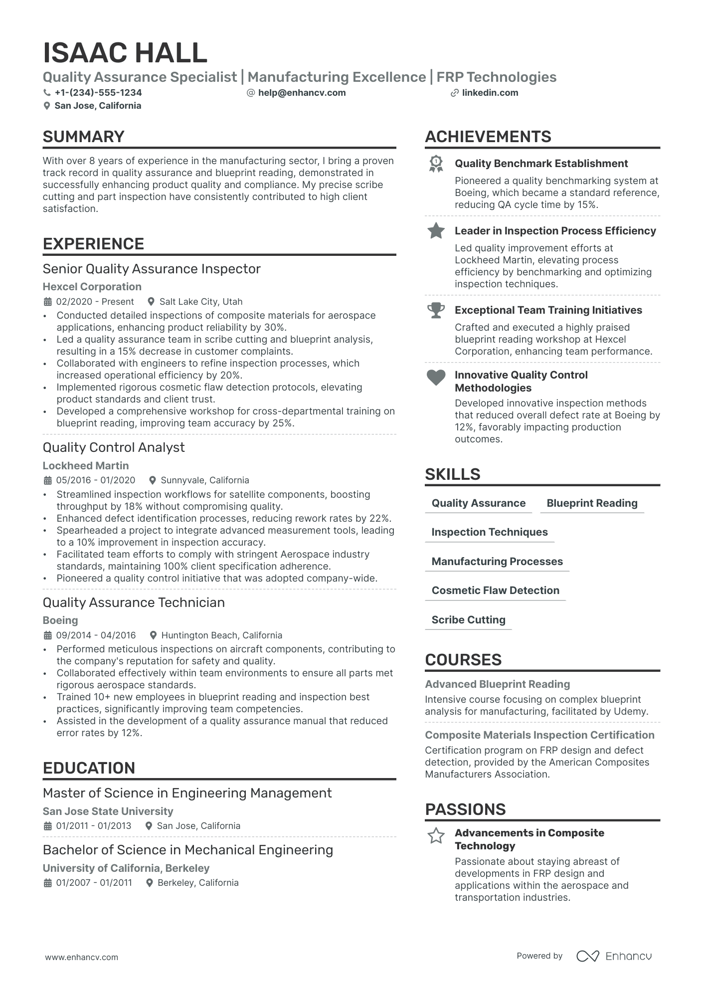 Quality Assurance Technician Resume Example