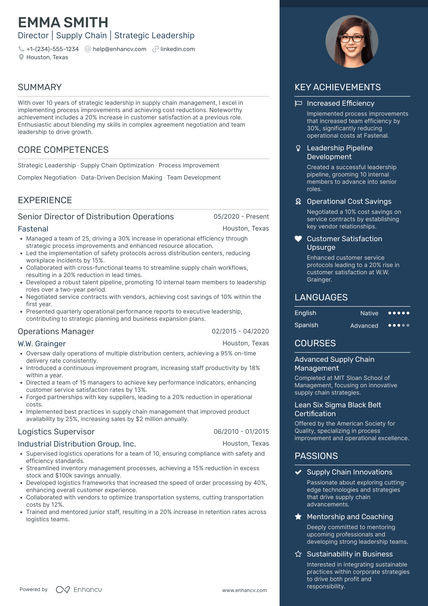 Chief Networking Officer in Retail Resume Example