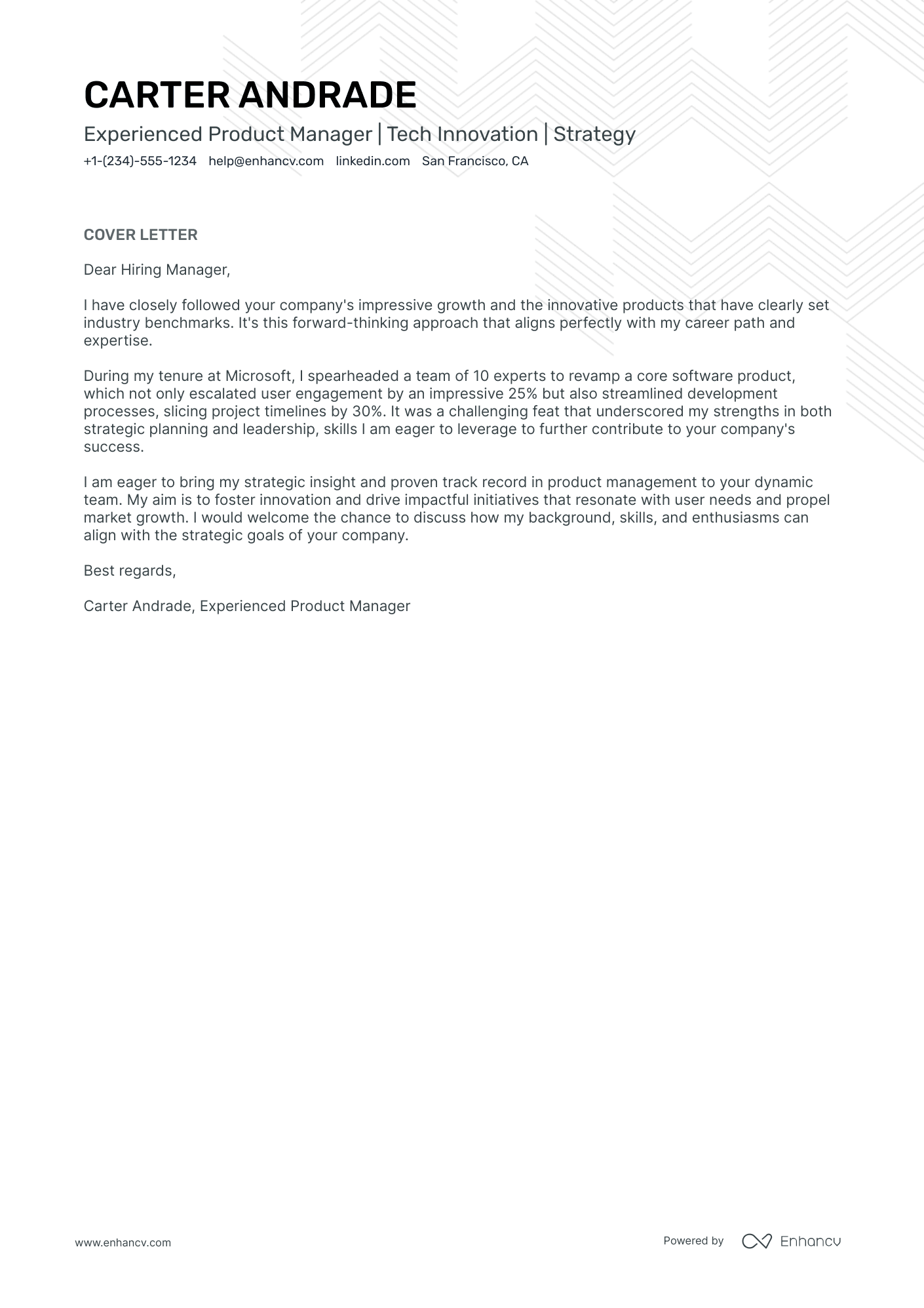 Google Product Manager Resume Example