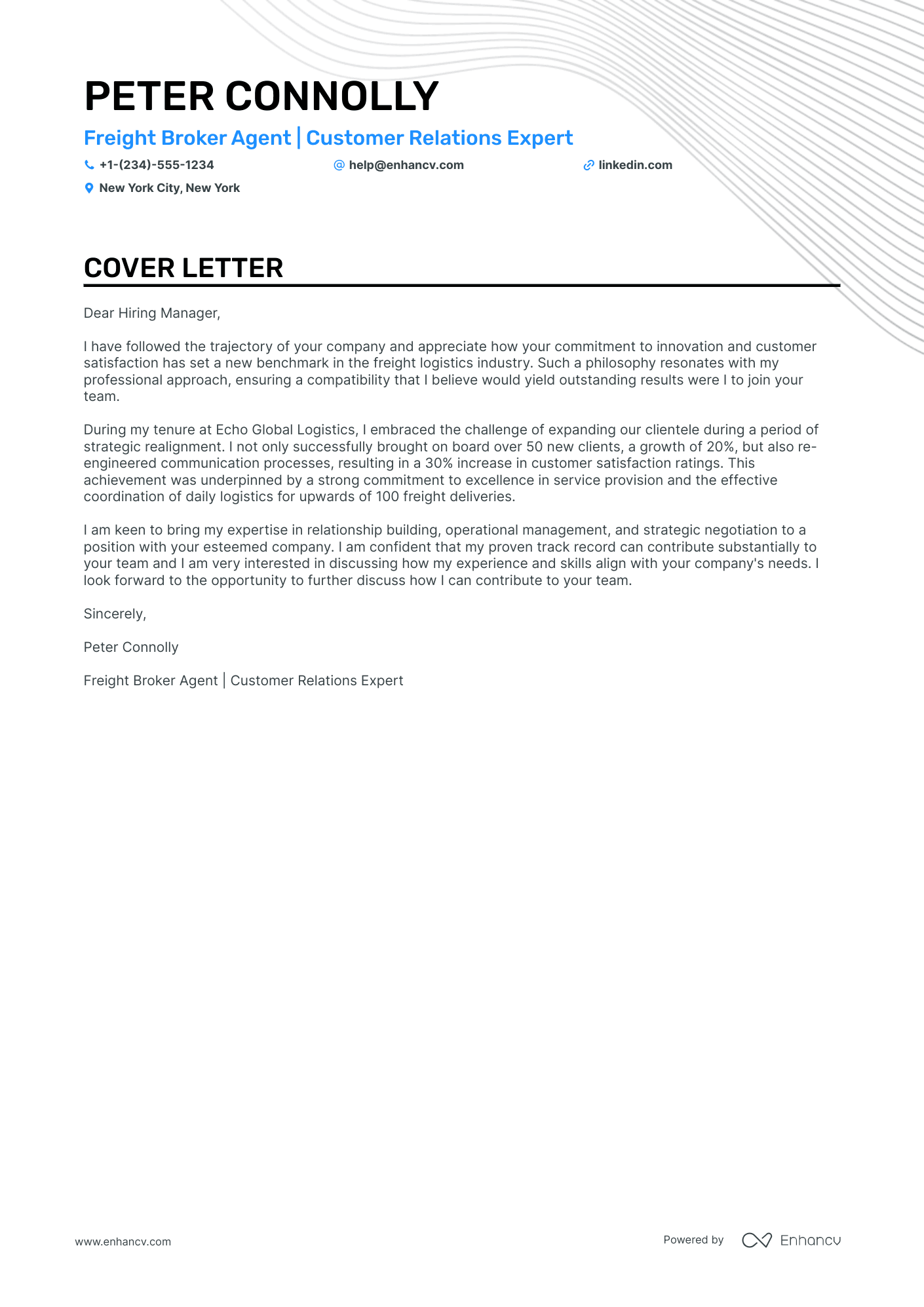 Freight Broker Resume Example