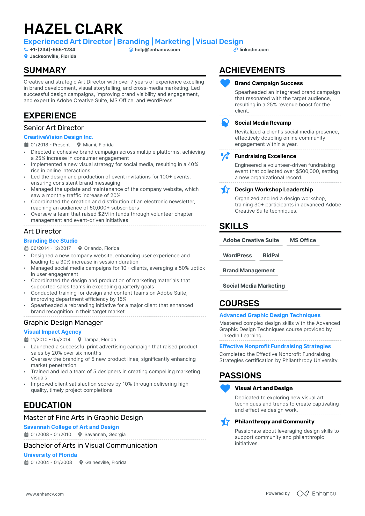 Art Director Resume Example