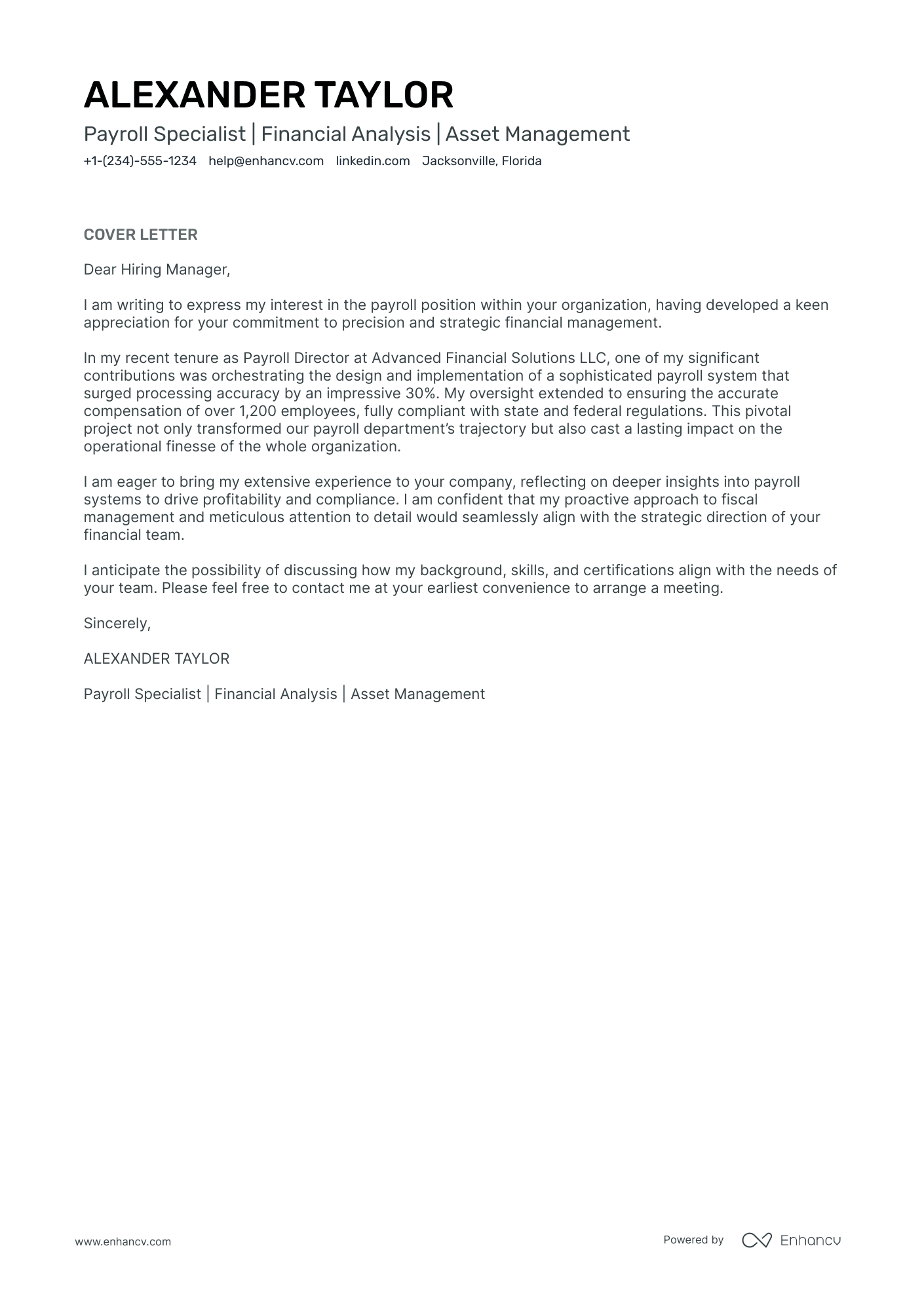 Asset Manager Resume Example