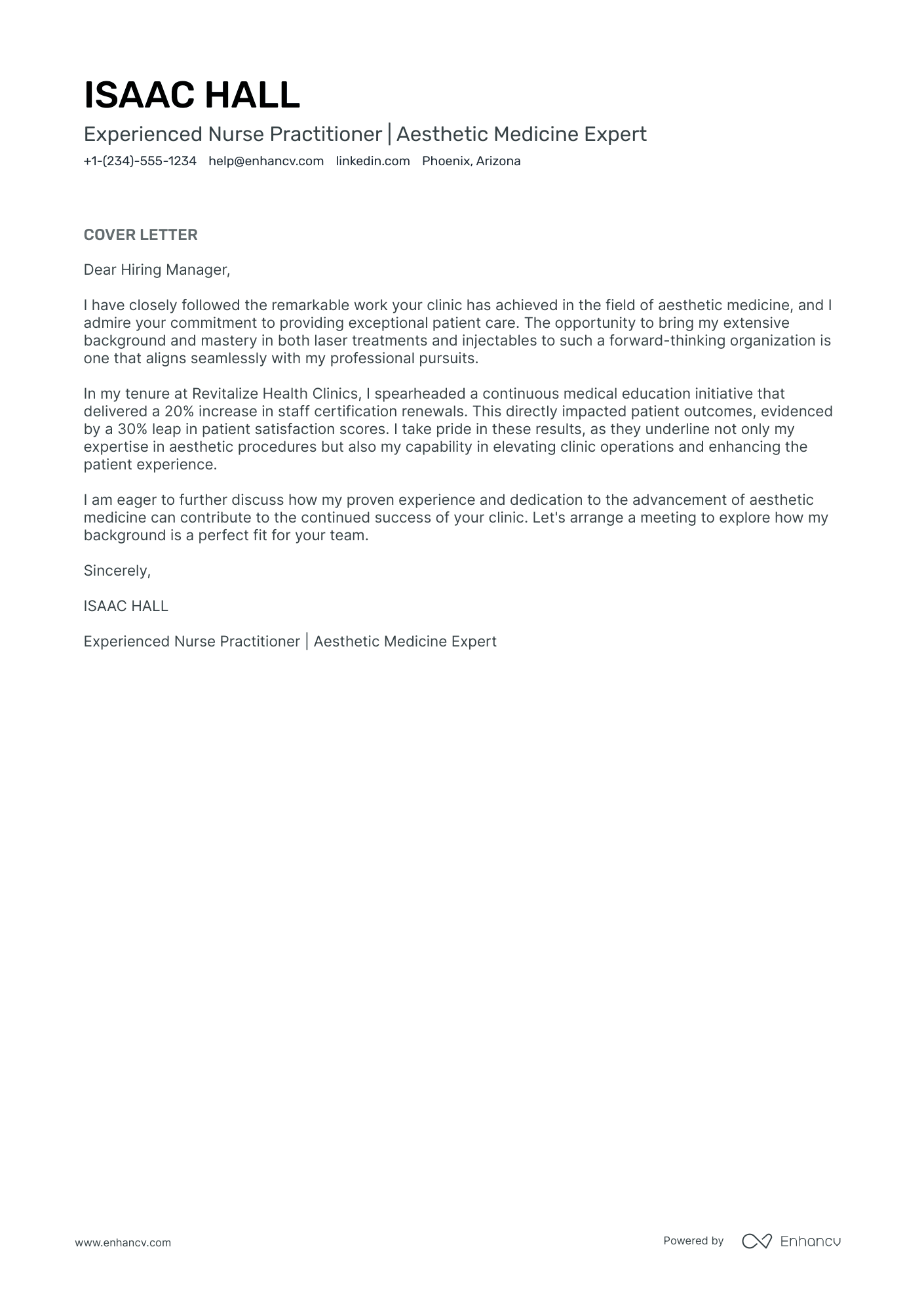 Aesthetic Nurse Resume Example