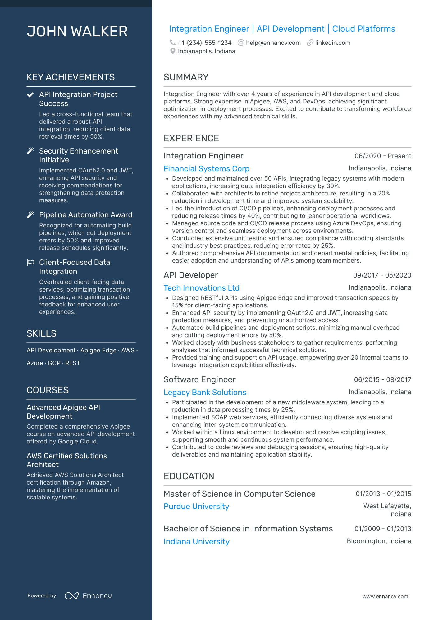 Java Integration Engineer Resume Example