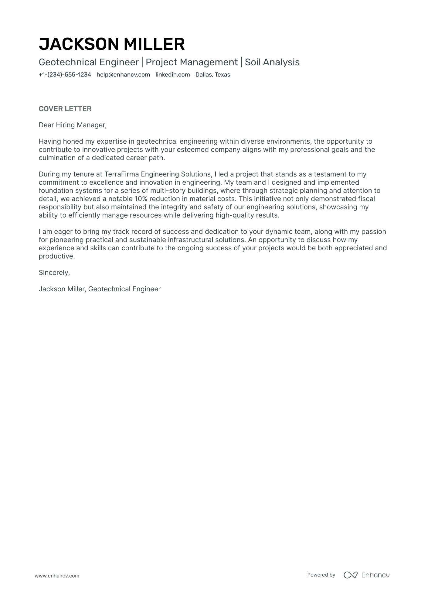Geotechnical Engineering Resume Example