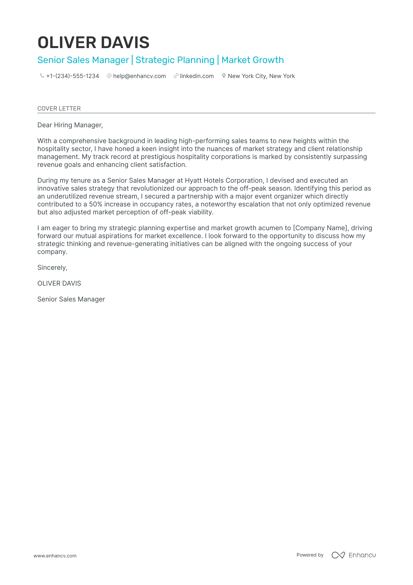 Hotel Sales Manager Resume Example