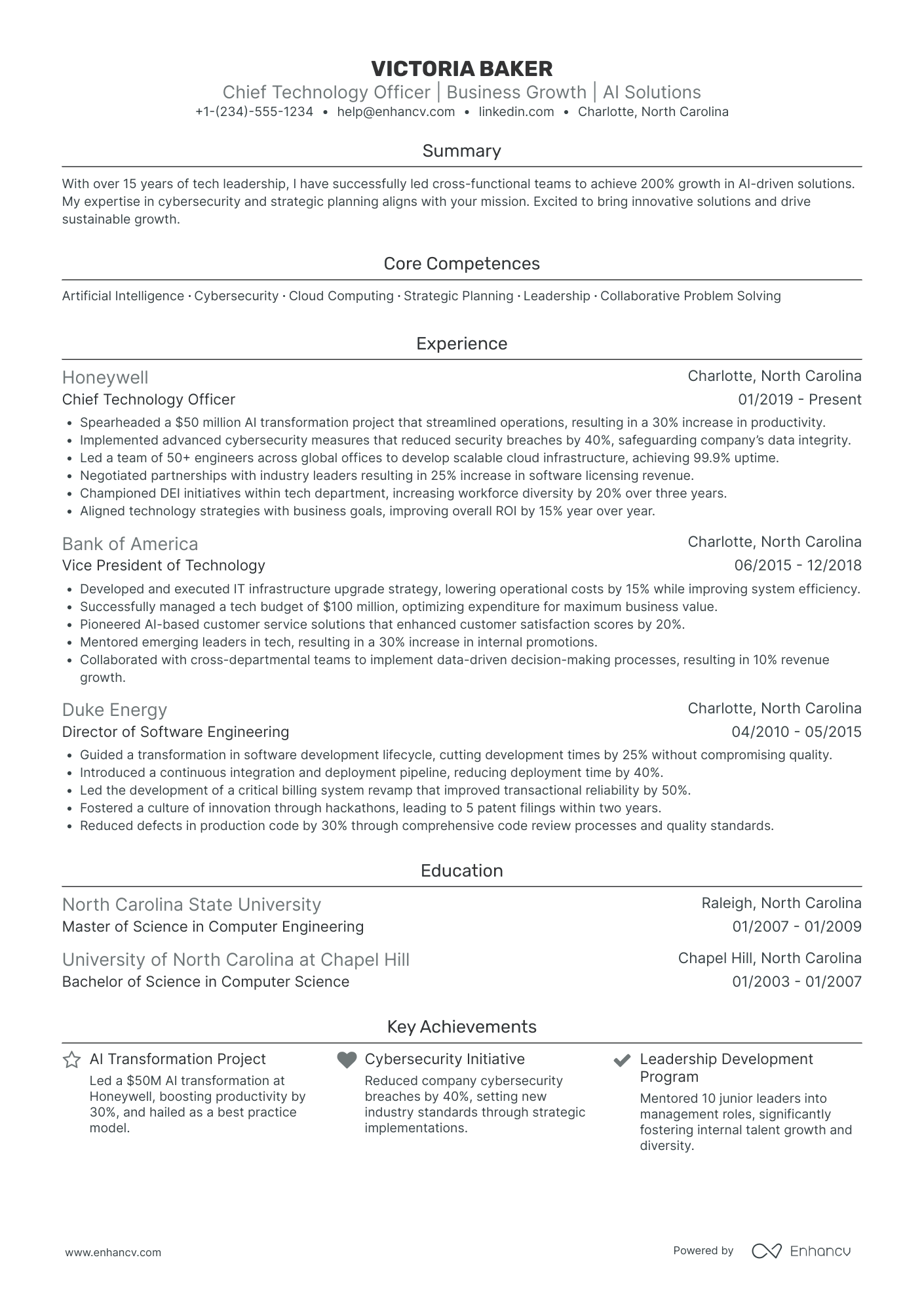 Chief Development Officer in Manufacturing Resume Example