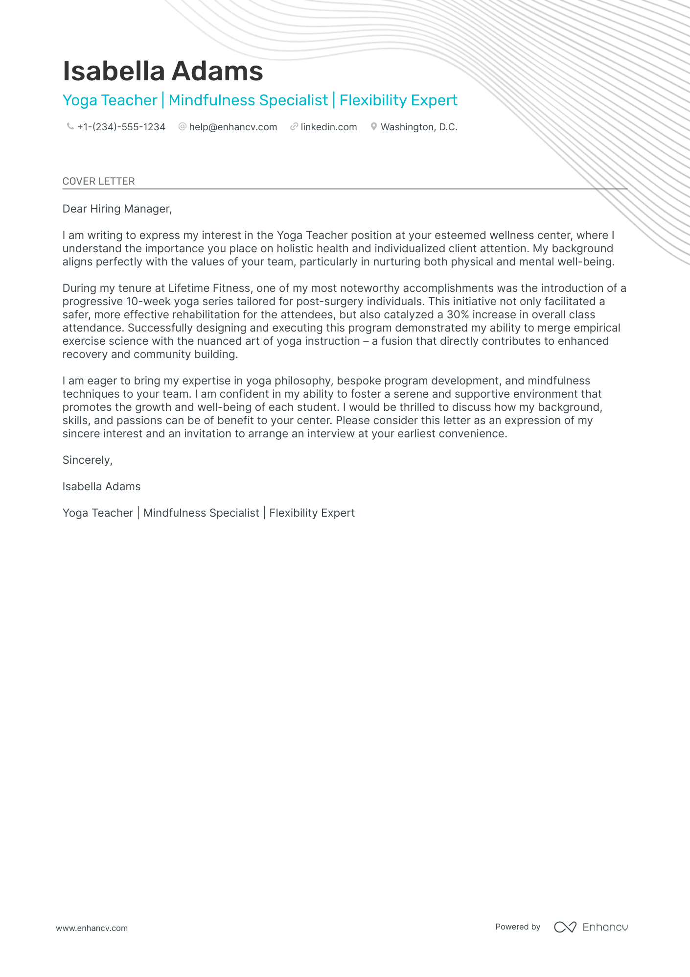 New Yoga Teacher Resume Example
