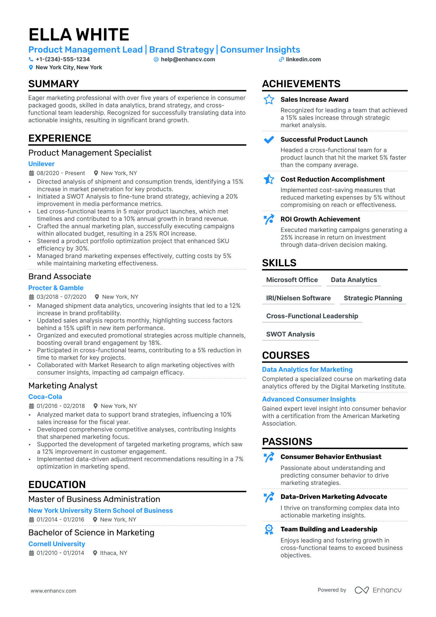 Associate Marketing Manager Resume Example
