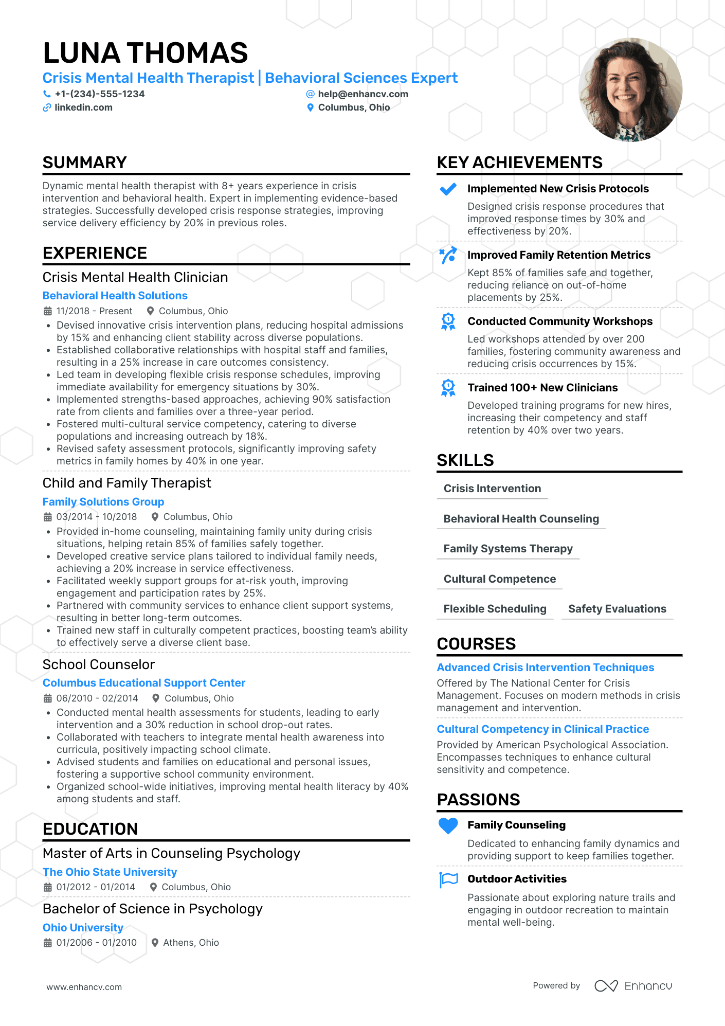 Crisis Therapist Resume Example