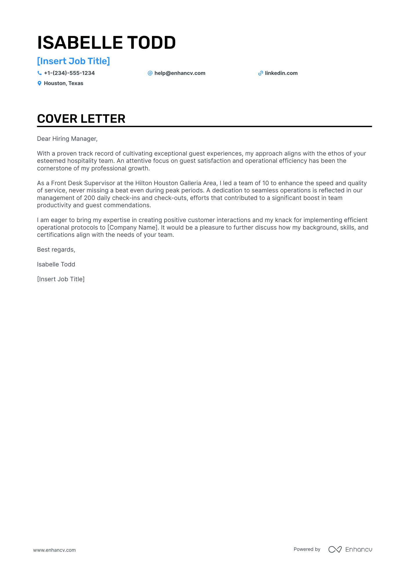 Front Desk Agent Resume Example