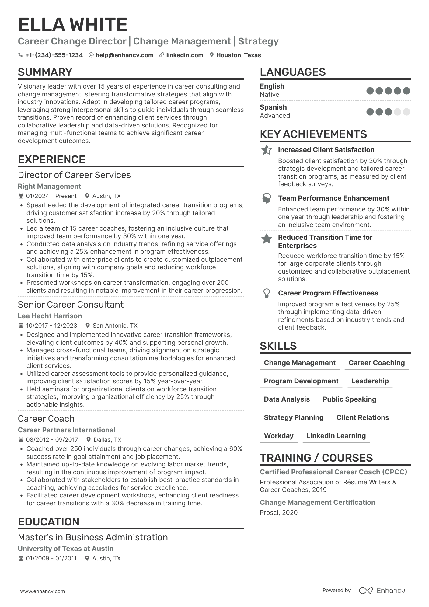 Career Change Director Resume Example