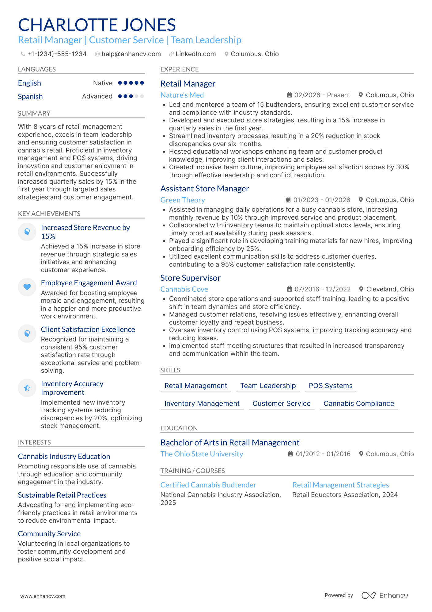 Budtender Manager Resume Example