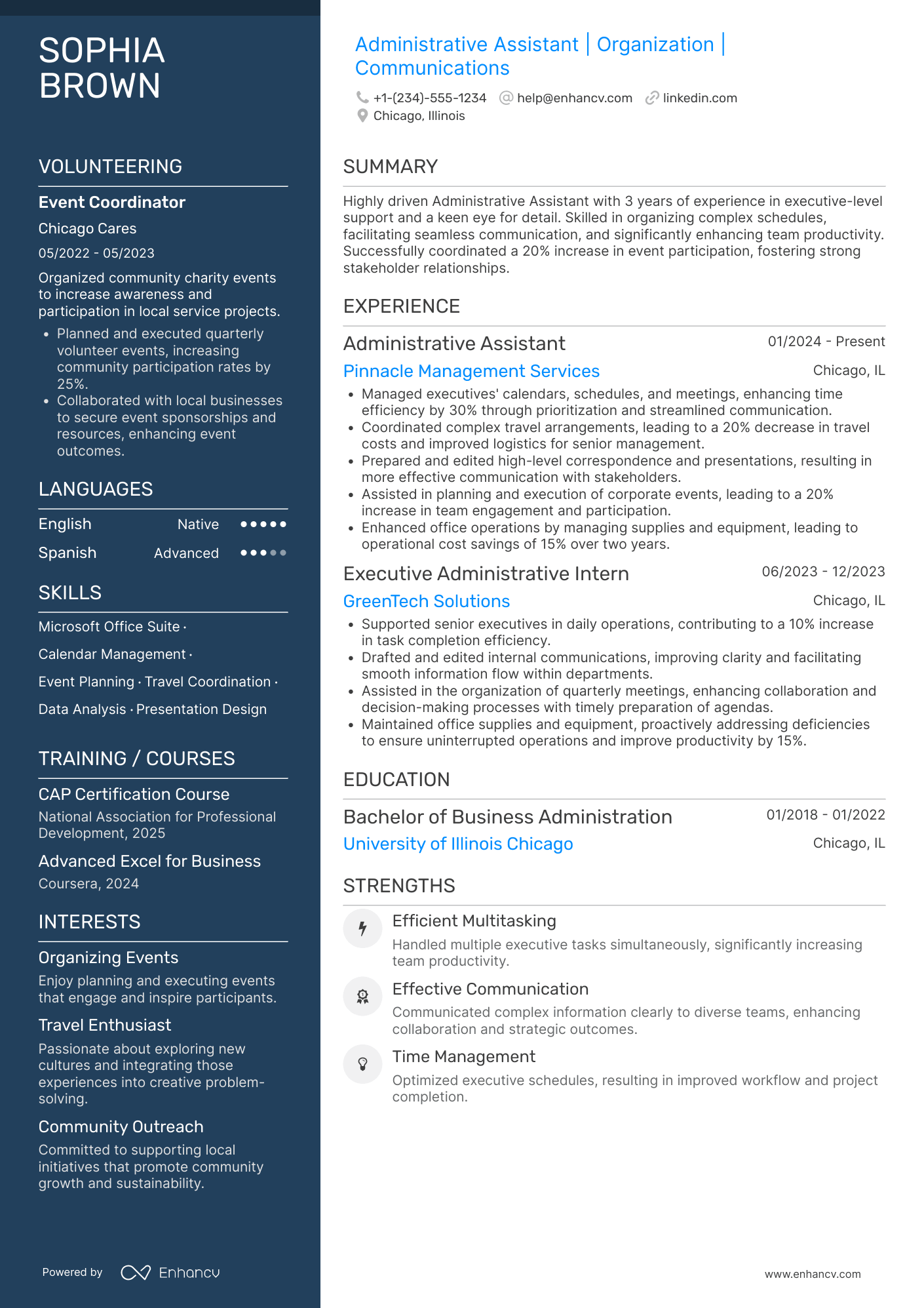 High Level Administrative Assistant Resume Example