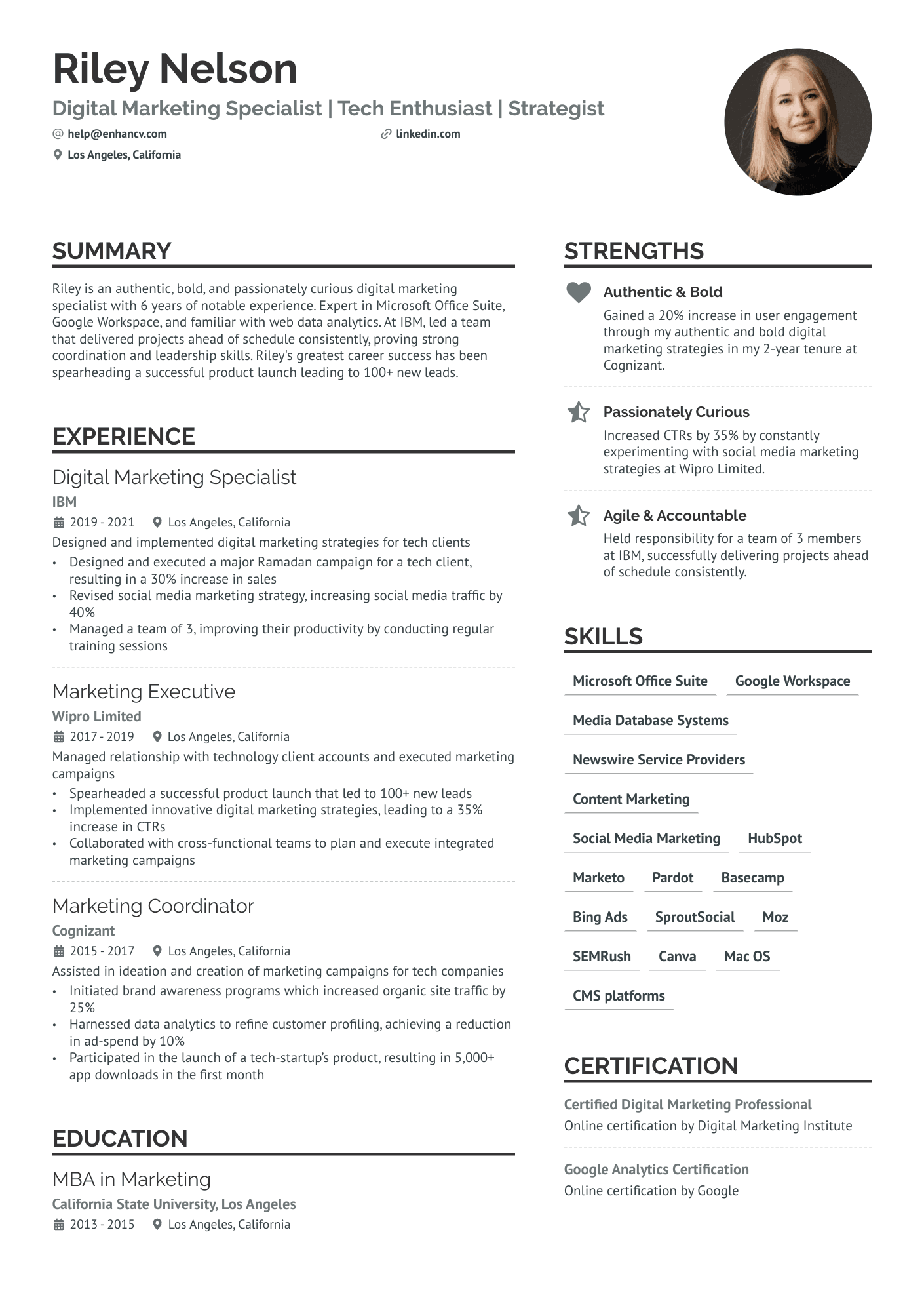 Public Relations Account Executive Resume Example