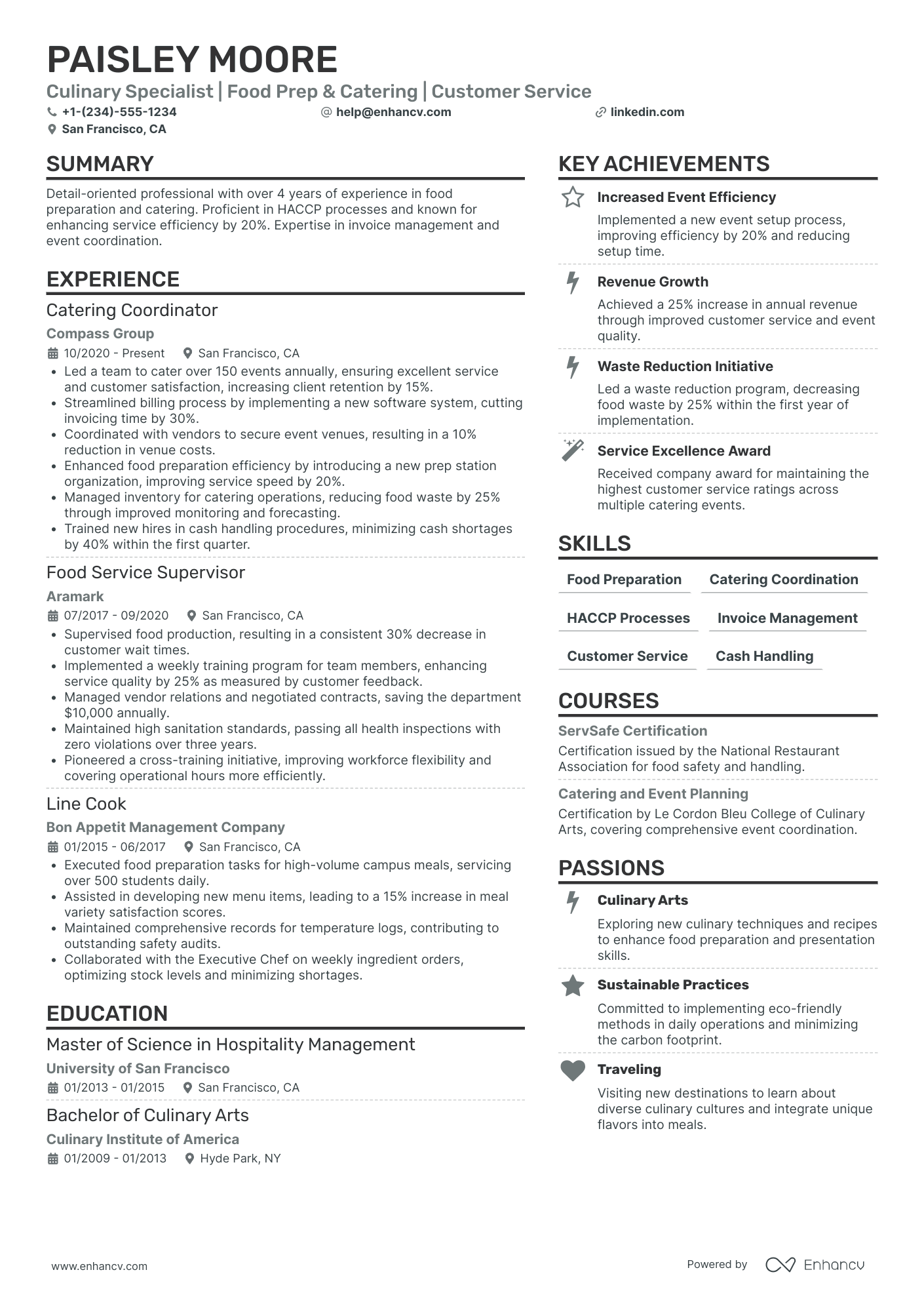 Casual Dining Waitress Resume Example