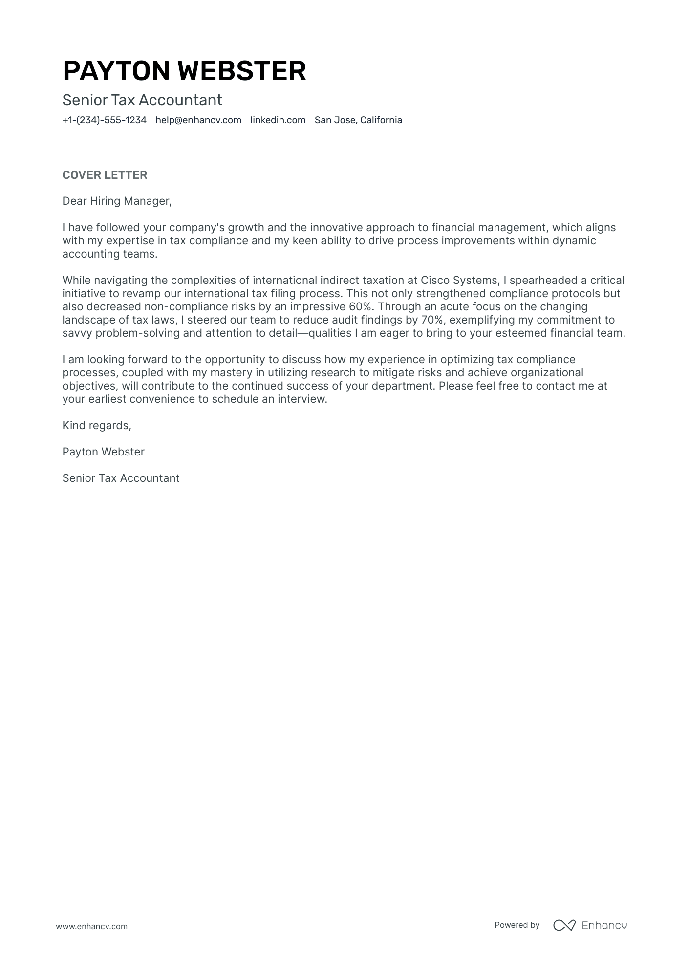 Senior Tax Accountant Resume Example