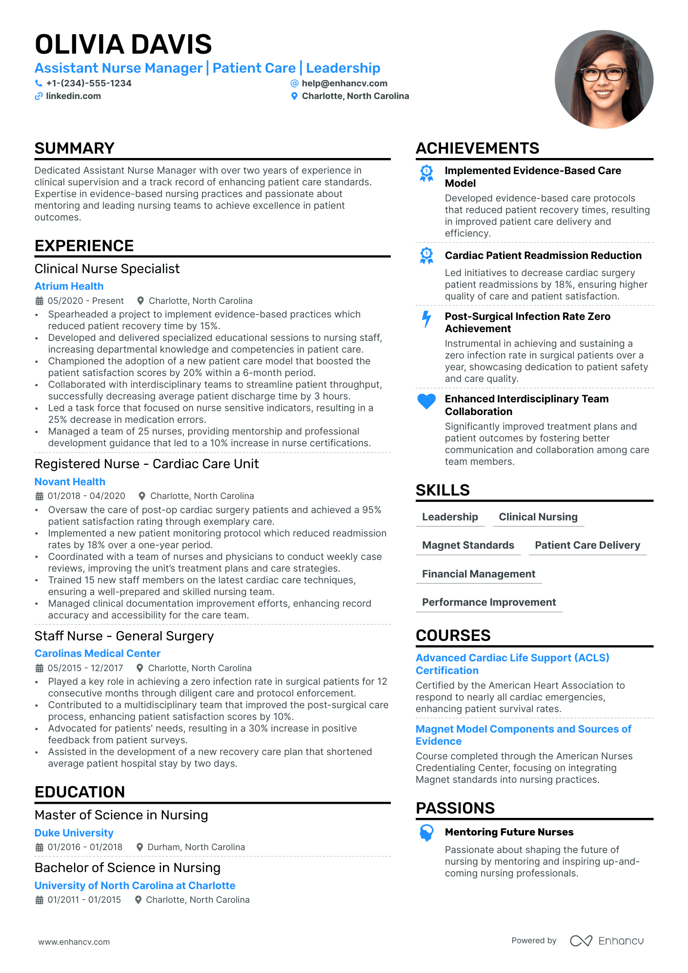 Nurse Manager Resume Example