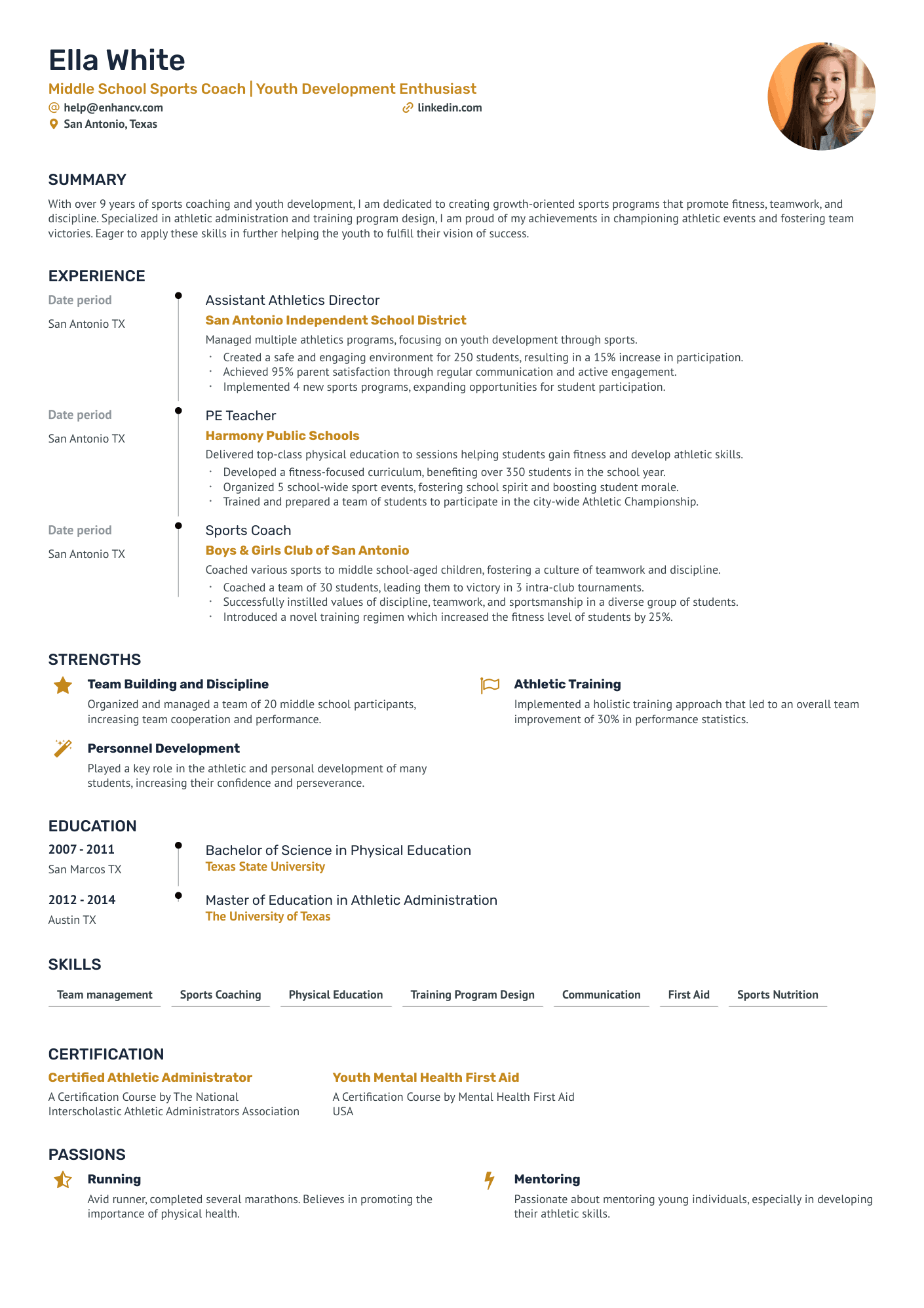 Track And Field Athlete Resume Example