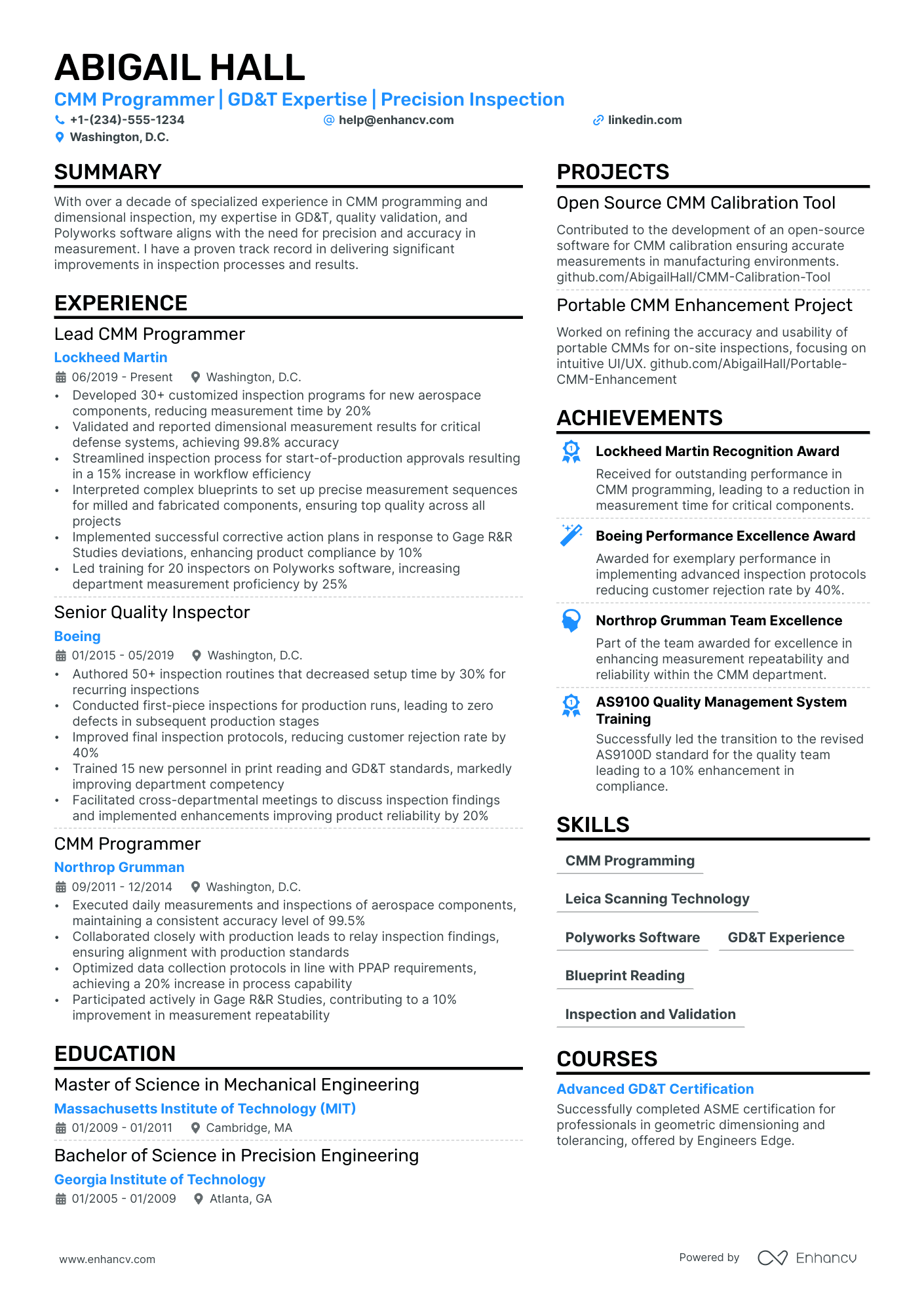 Cmm Programmer Resume Example
