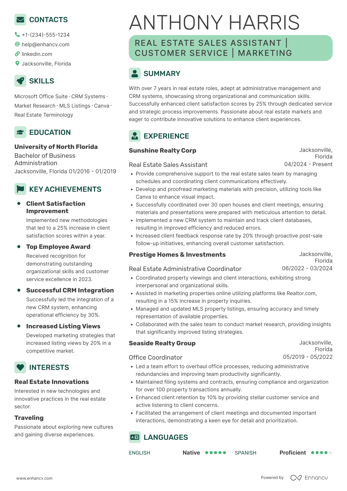 Real Estate Sales Assistant Resume Example