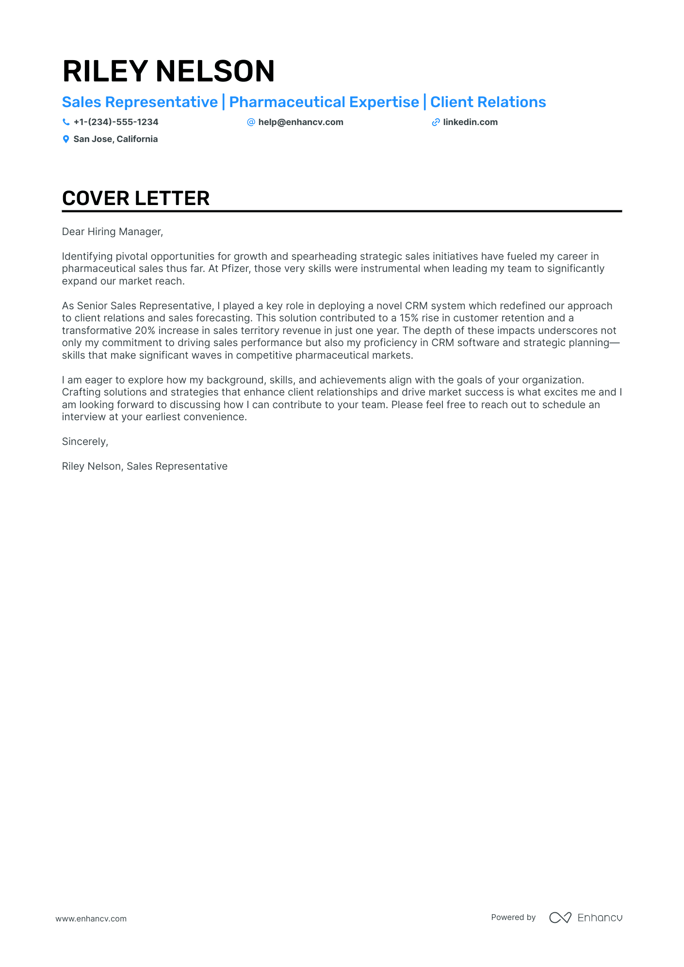 Pharmaceutical Sales Resume Example